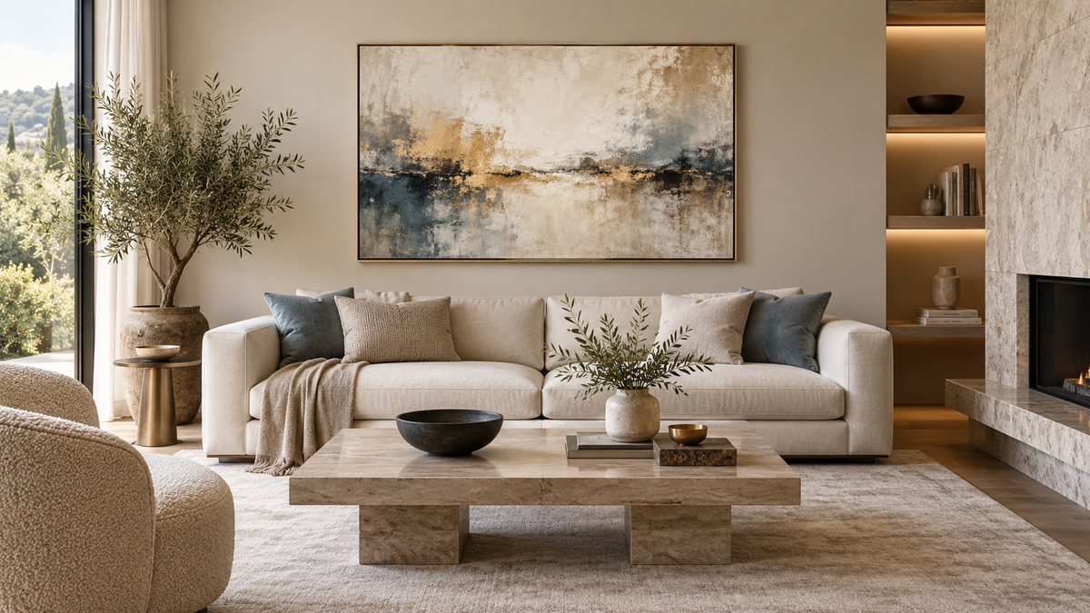 Large Paintings for Living Rooms: Size, Colour and Format