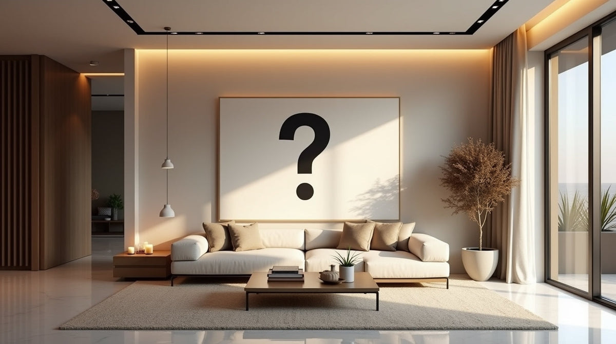 Salón contemporáneo con pintura original como punto focal del interior