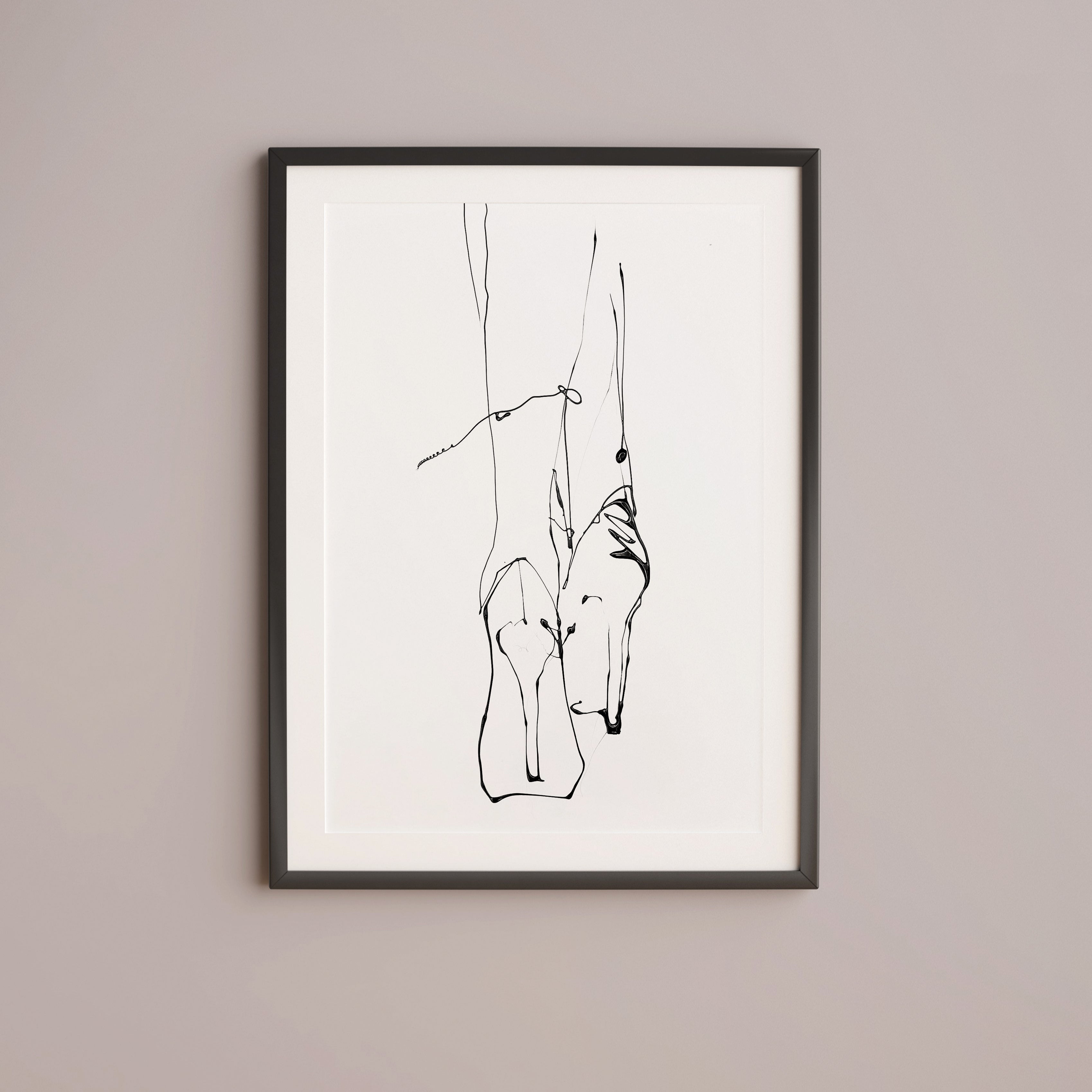 Original Minimalistic Woman's Legs drawing