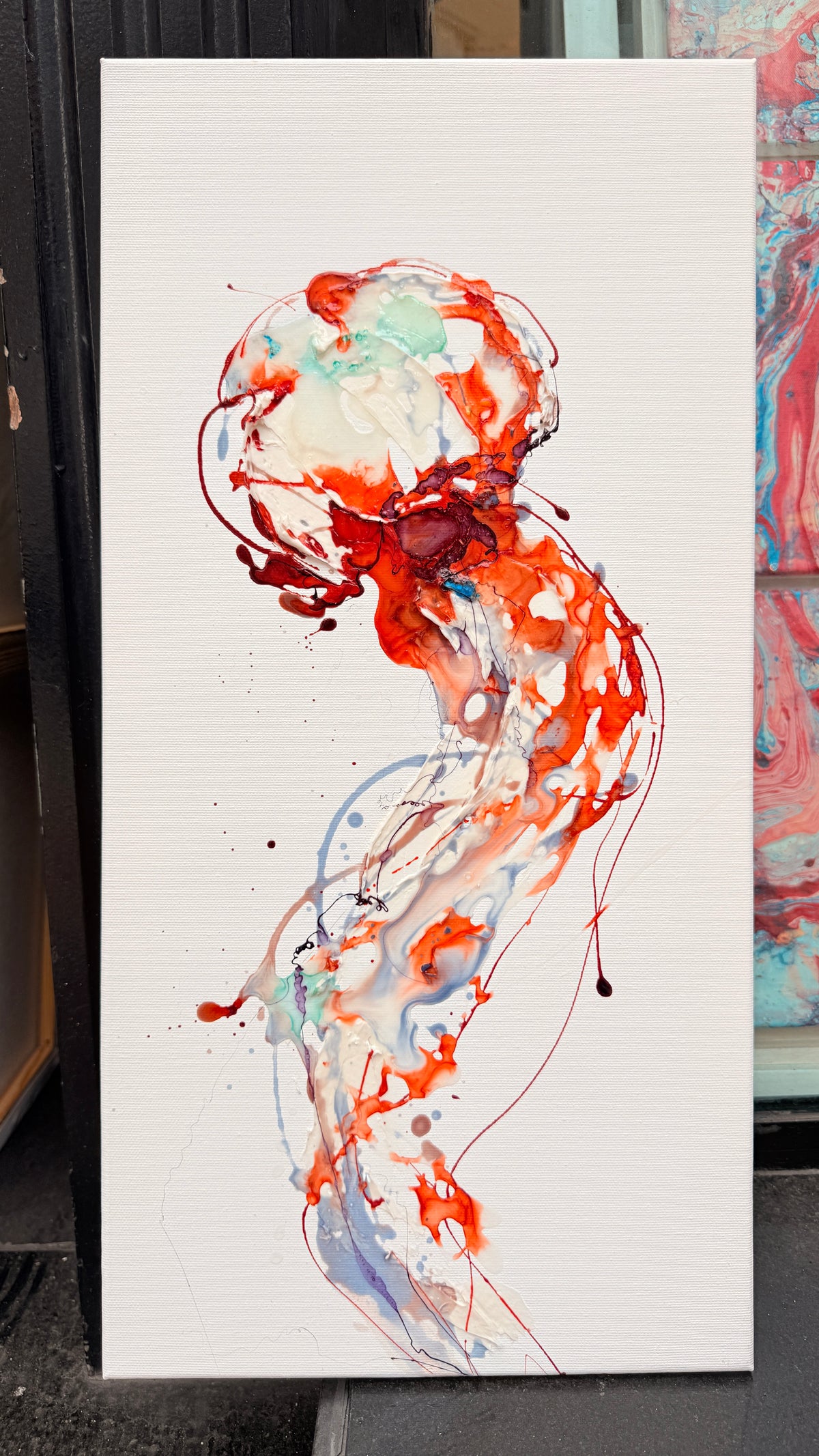 Transparent Thoughts – Moltenism Abstract Painting, 30x60cm