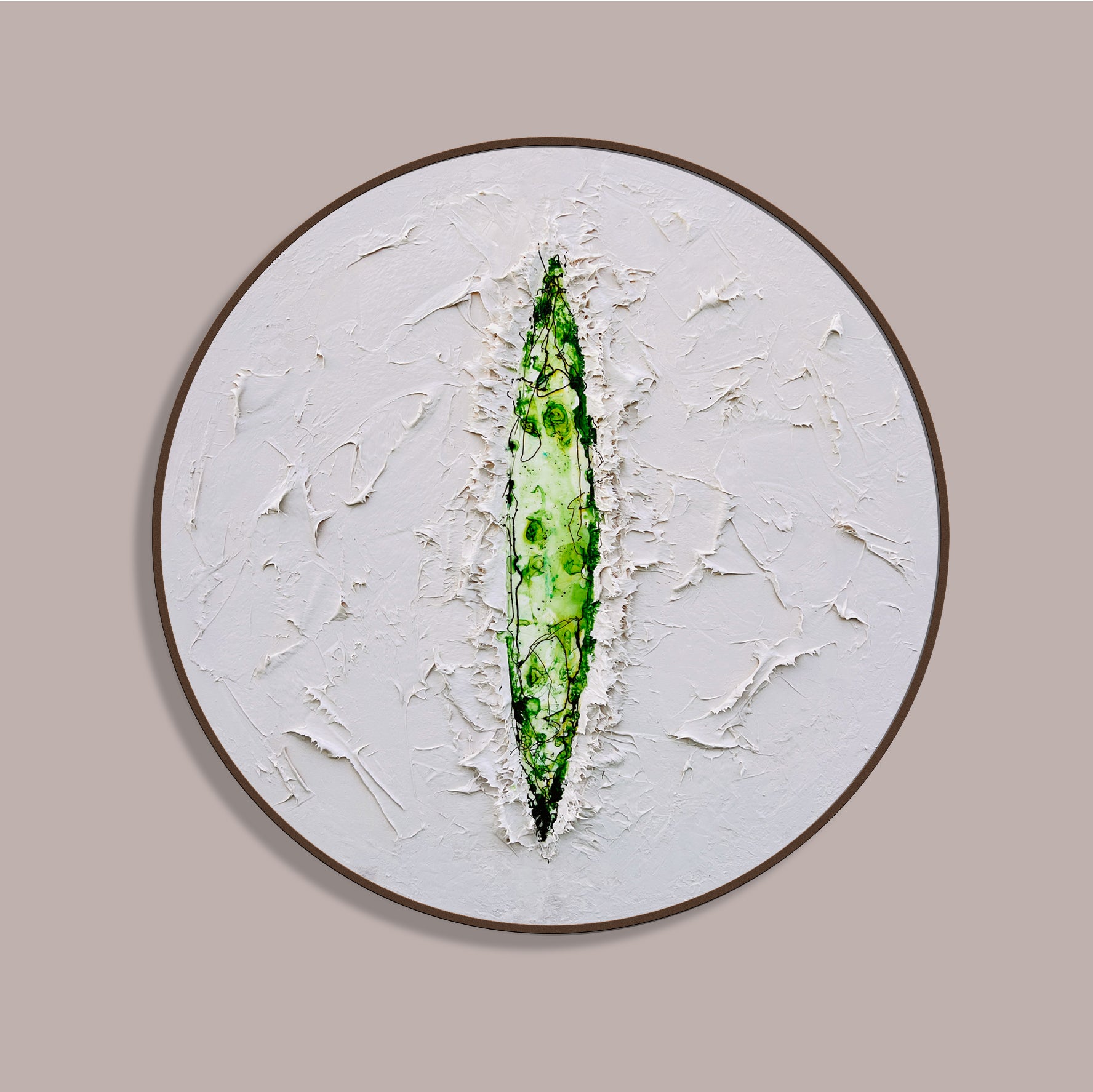 Moltenism, Original painting on Canvas, 90cm, Round, 'Flowing Euphoria'