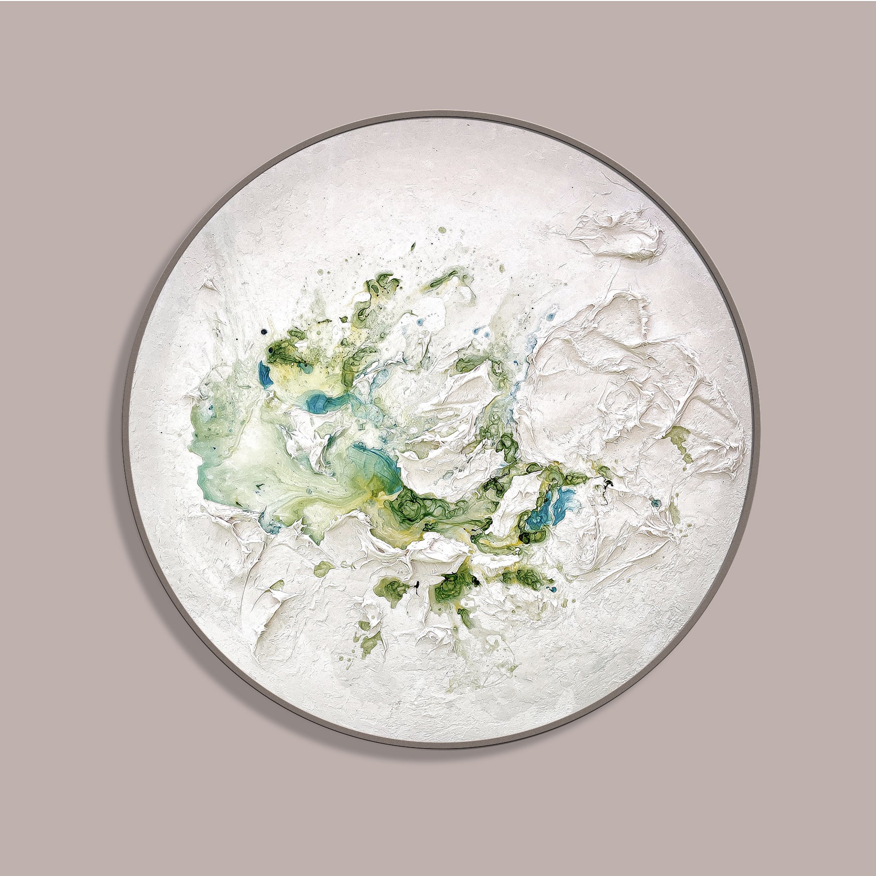 Moltenism, Original painting on Canvas, 90cm, Round, "Molten Elegance"