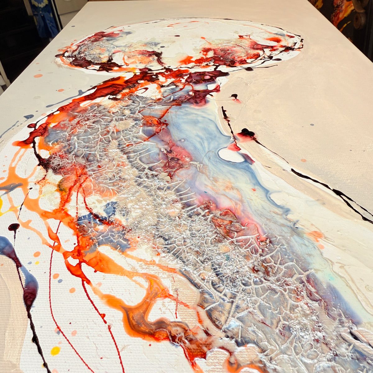 Deep Silence – Moltenism Jellyfish Painting, 40x80cm