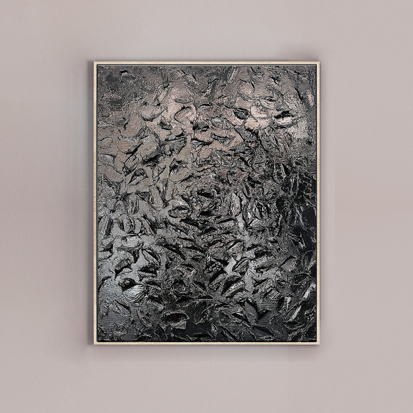 Original painting on Canvas, 50x60 cm, Moltenism, "Black Mirror"