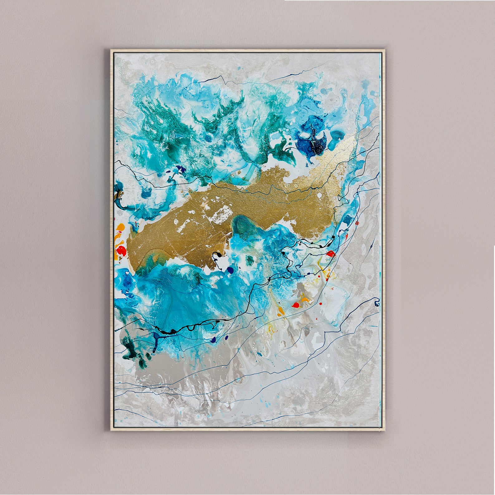 Moltenism, Original painting on Canvas, "Silent Cries of the Ocean 5" series 50х70cm