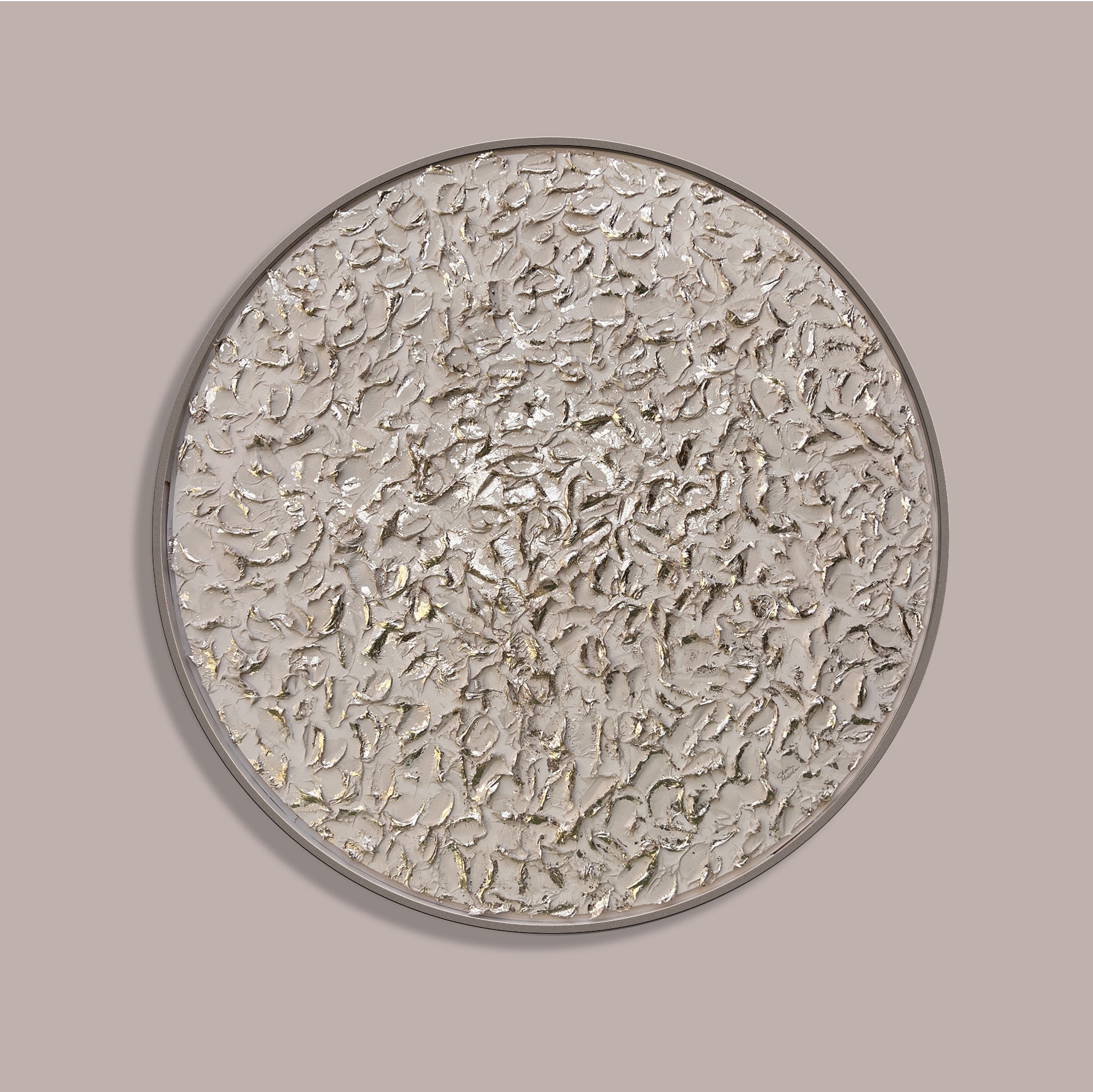 Moltenism, Original painting on Canvas, 90cm, Round, 'Sun-kissed Soirée'