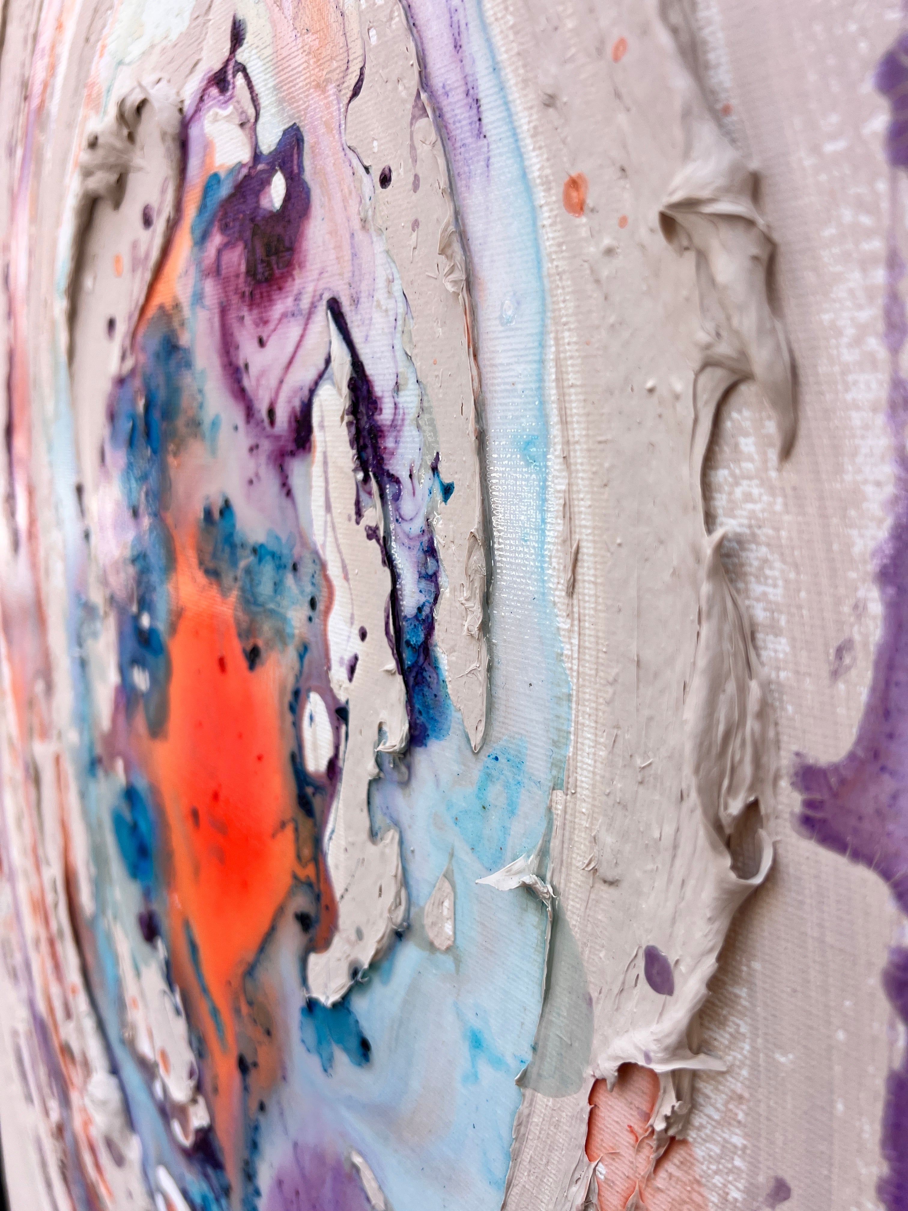 The Quiet Center – Original Textured Pastel Abstract Painting, 73x100cm