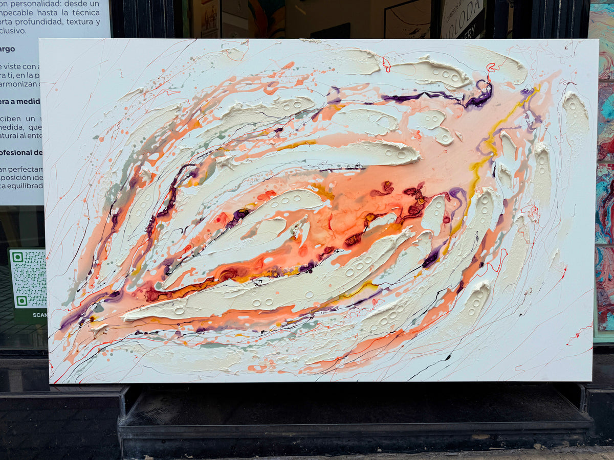 Coral Silence – Large Abstract Statement Artwork, 100x160cm