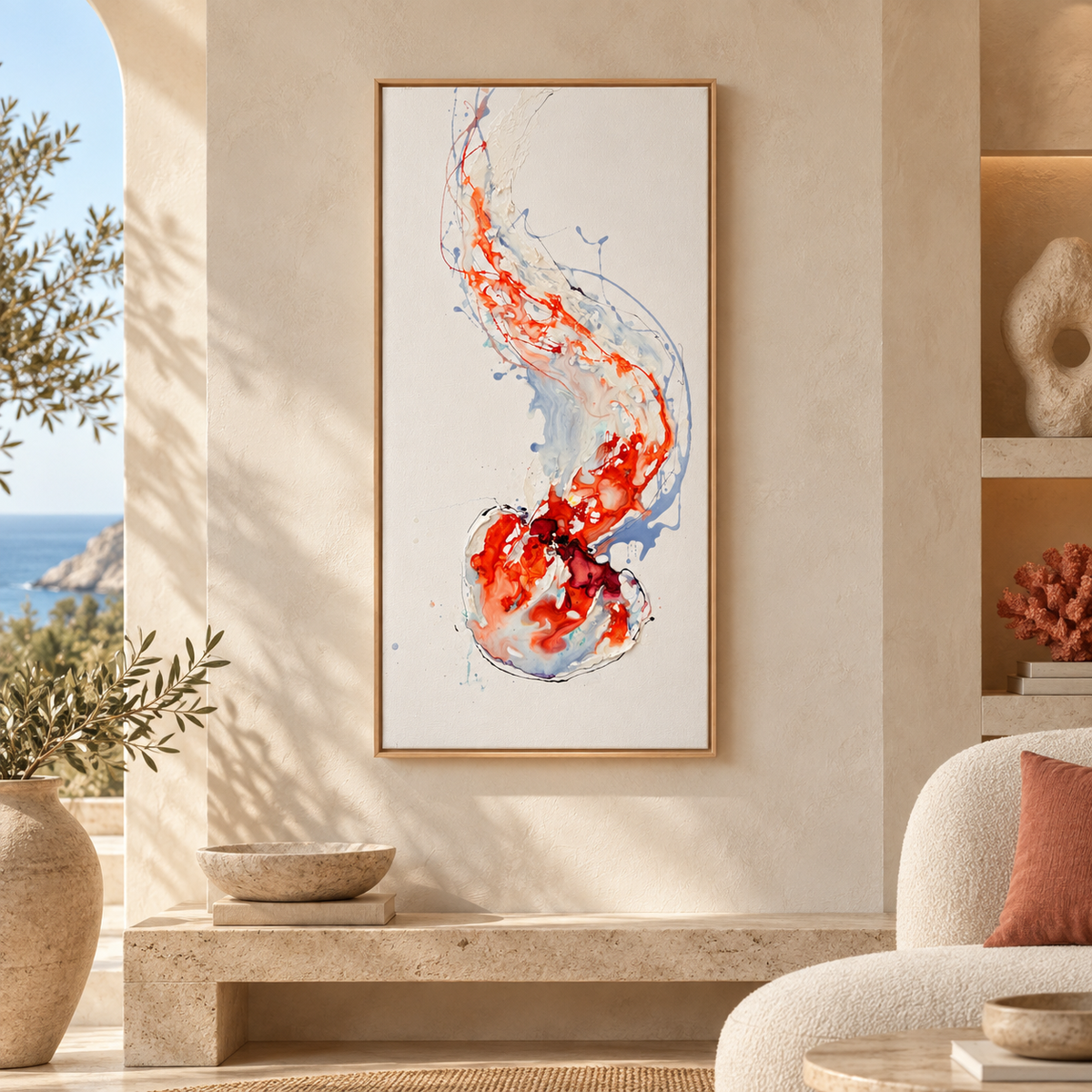 Ocean Introvert – Moltenism Abstract Painting, 40x80cm