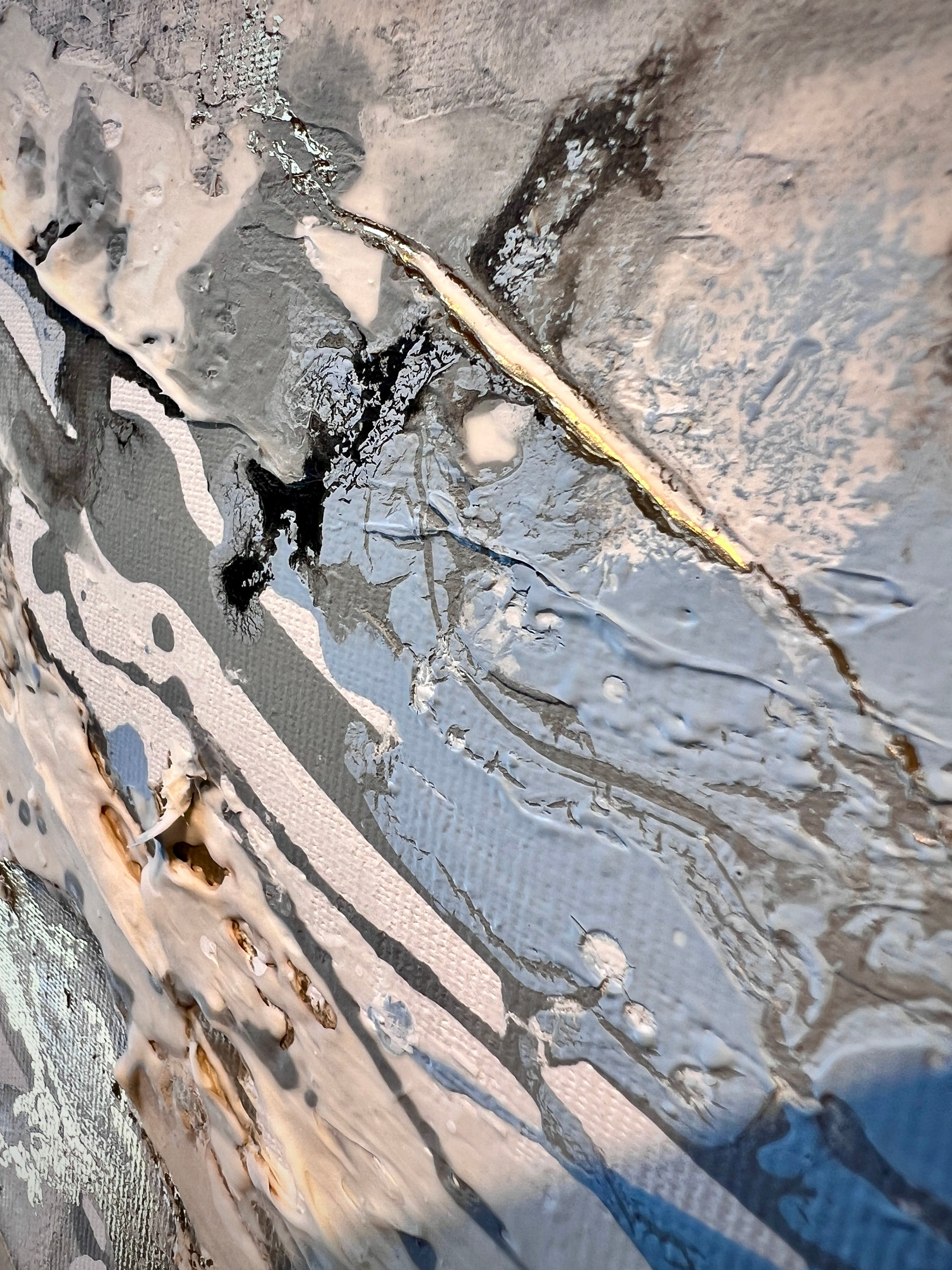 Serenity Tides III – Original Moltenism Painting, 70 × 140 cm