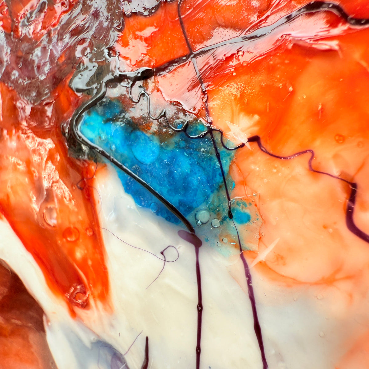 Quiet Current — pintura Moltenism original, 30 × 60 cm