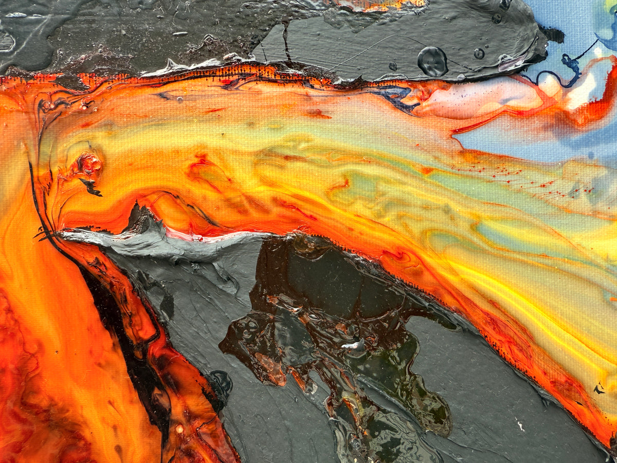 Molten Volcano – Large Abstract Statement Artwork, 100x160cm