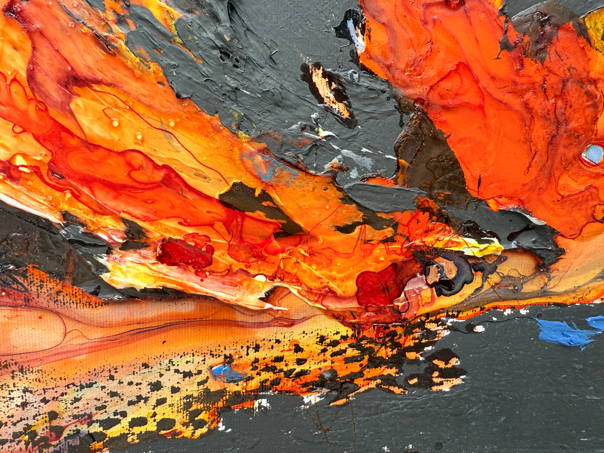 Molten Volcano – Large Abstract Statement Artwork, 100x160cm