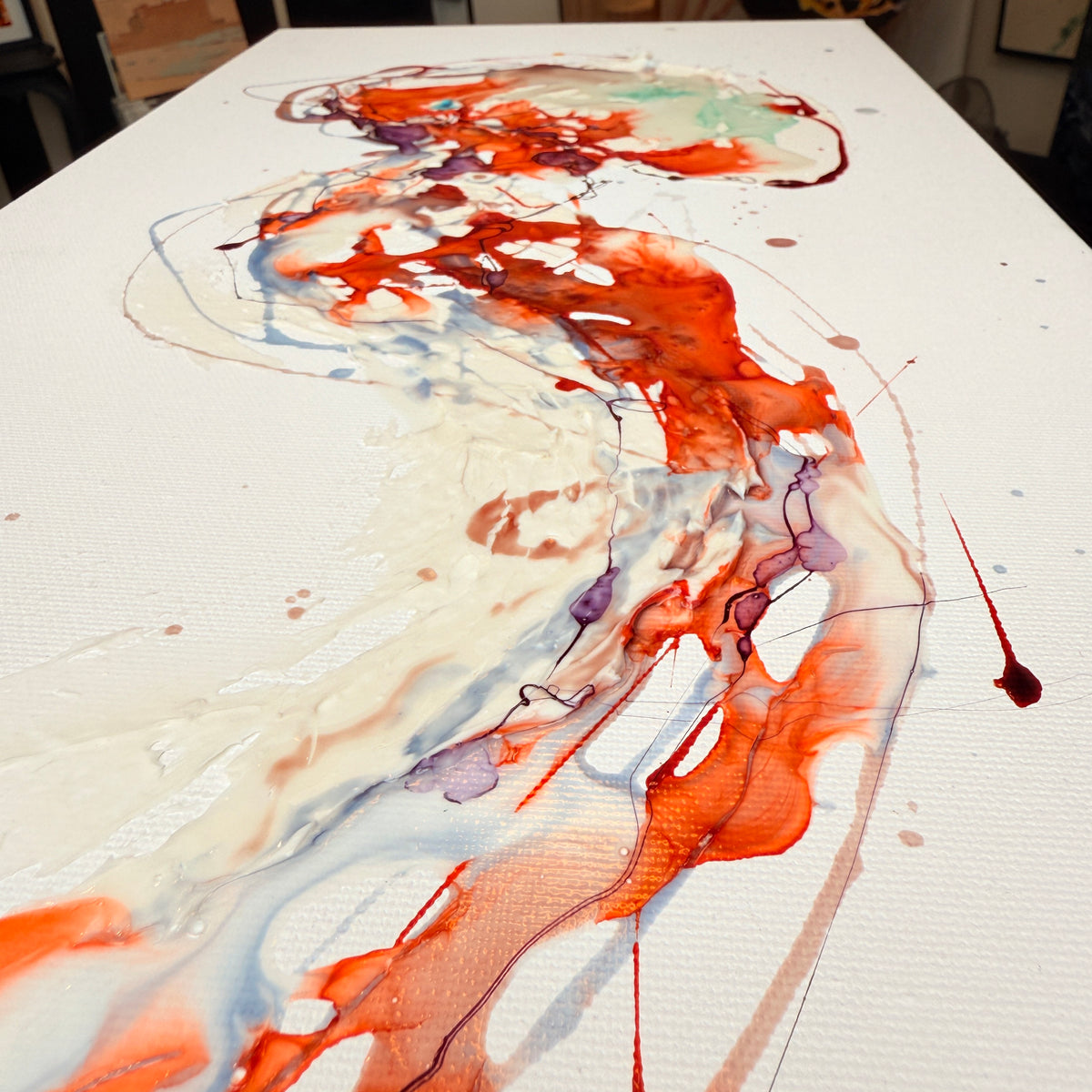 Inner Ocean — pintura Moltenism original, 30 × 60 cm