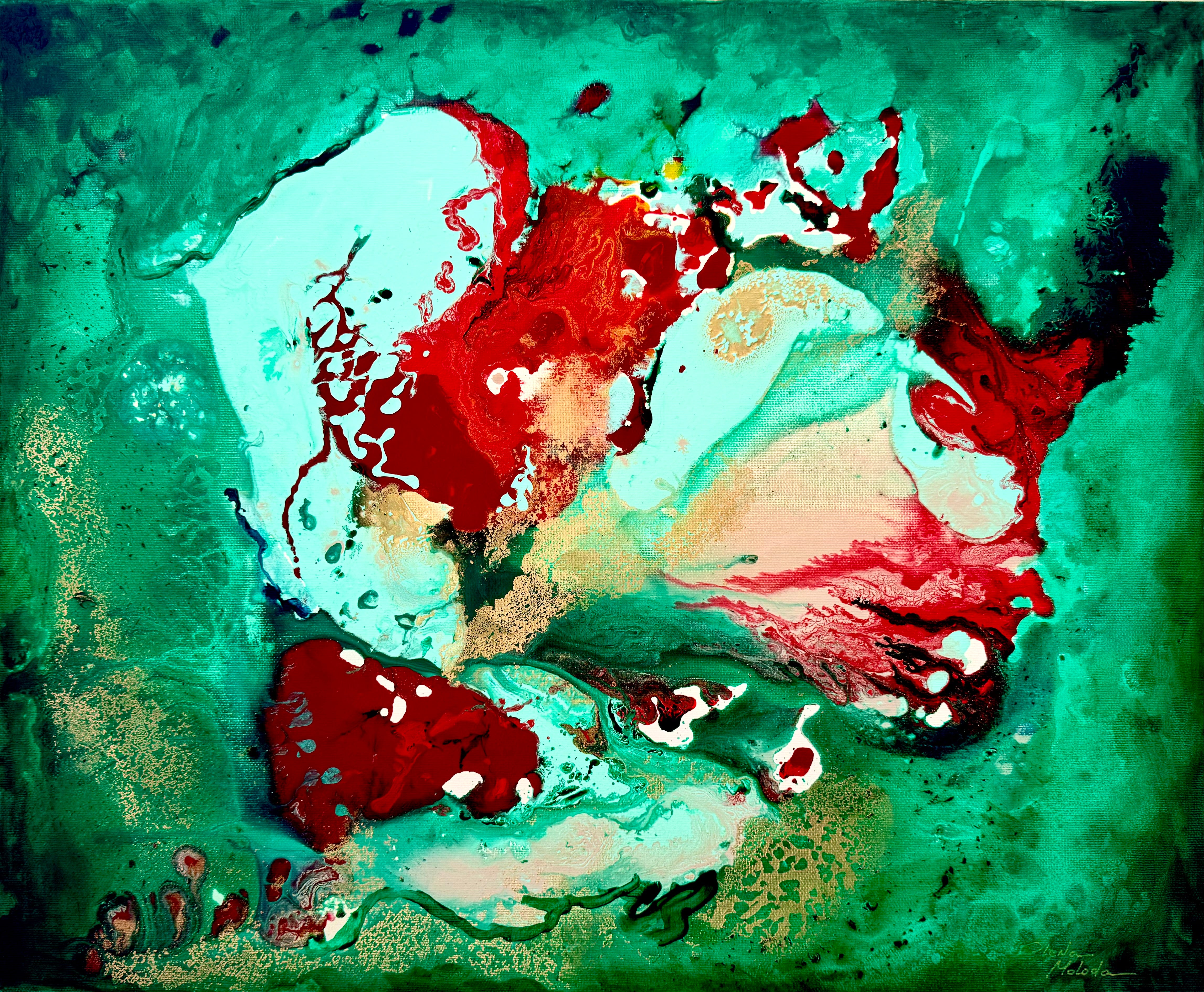 Moltenism, Original painting on Canvas, "Nature's Resilience" Original painting on Canvas, 50x60 cm