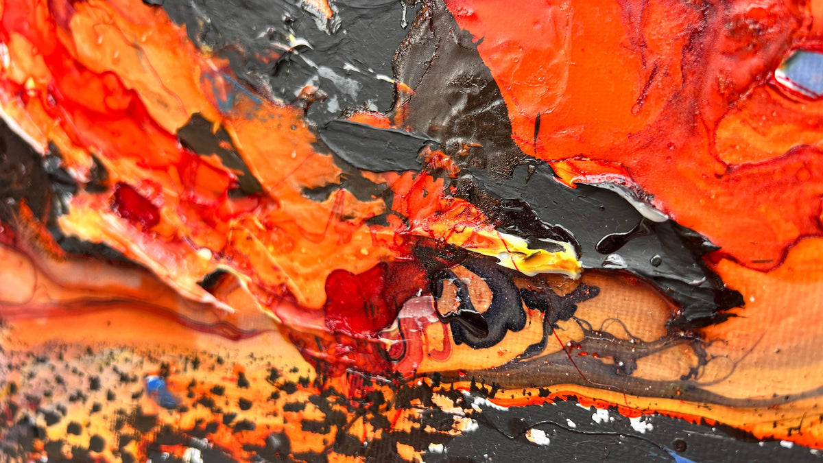 Molten Volcano – Large Abstract Statement Artwork, 100x160cm