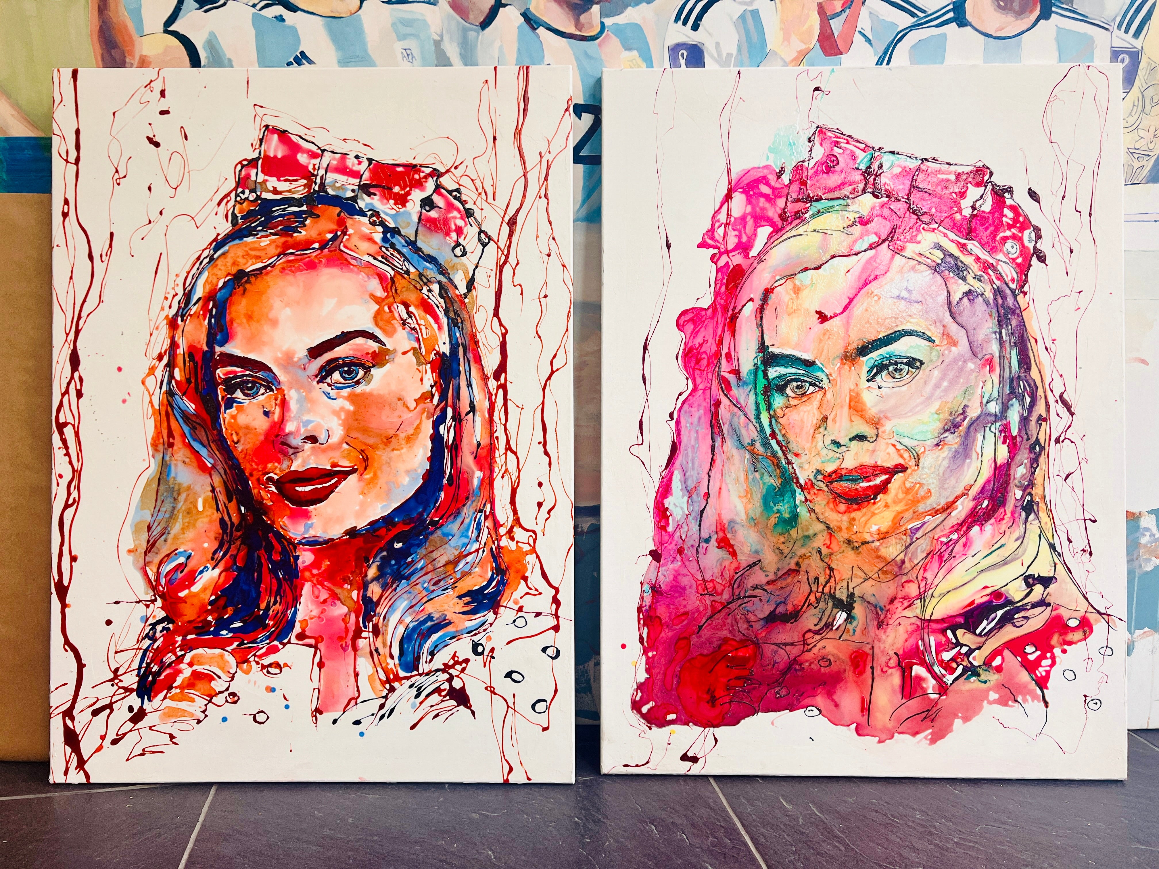 Moltenism, Margot Robbie, Barbie, Original painting, 100x73cm
