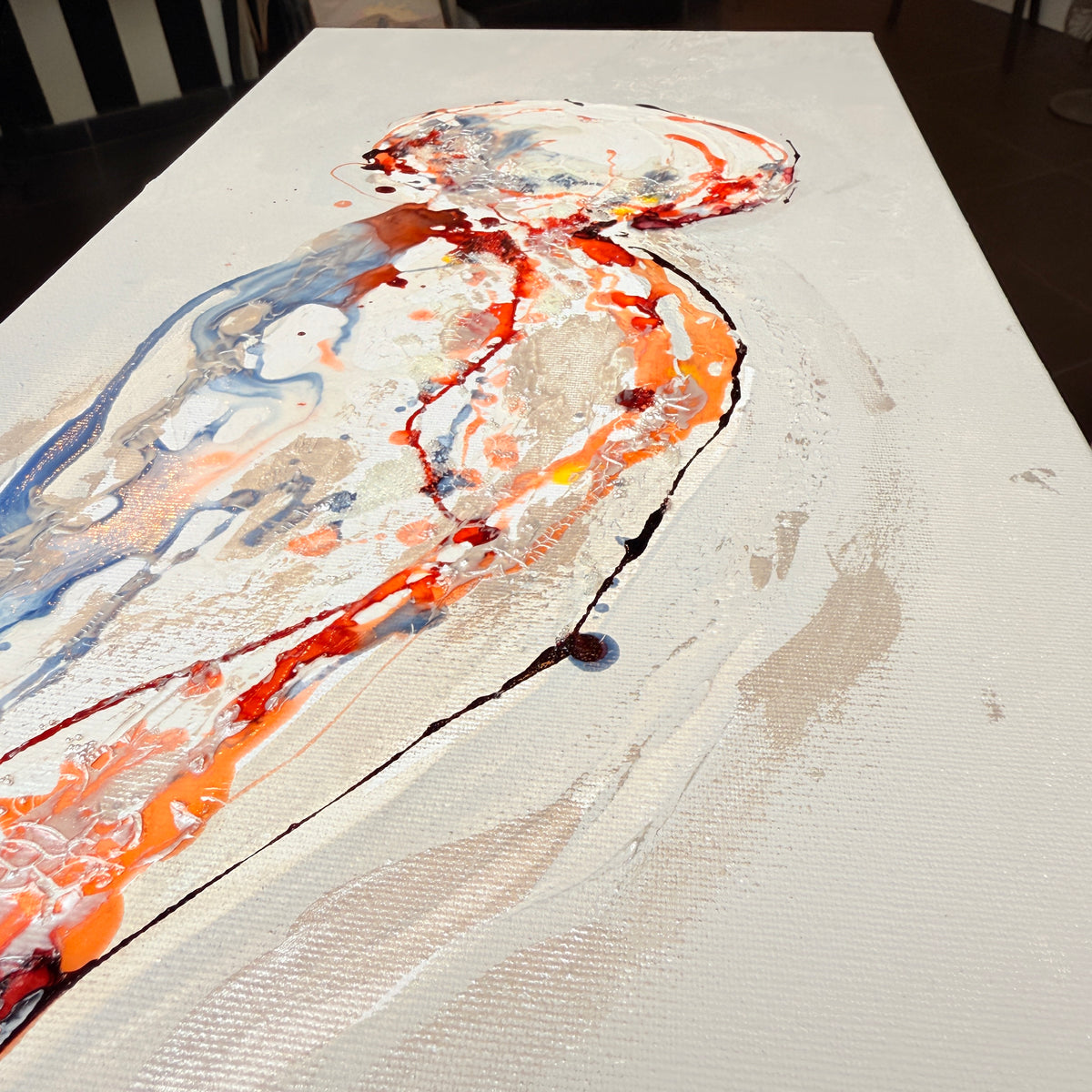 Silent Drift — pintura Moltenism original, 30 × 60 cm