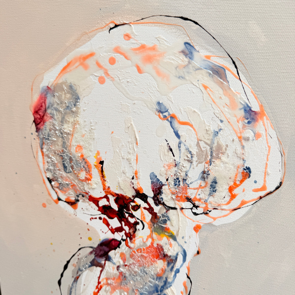 Introverts VI – Large Jellyfish Moltenism Painting, 40x80cm