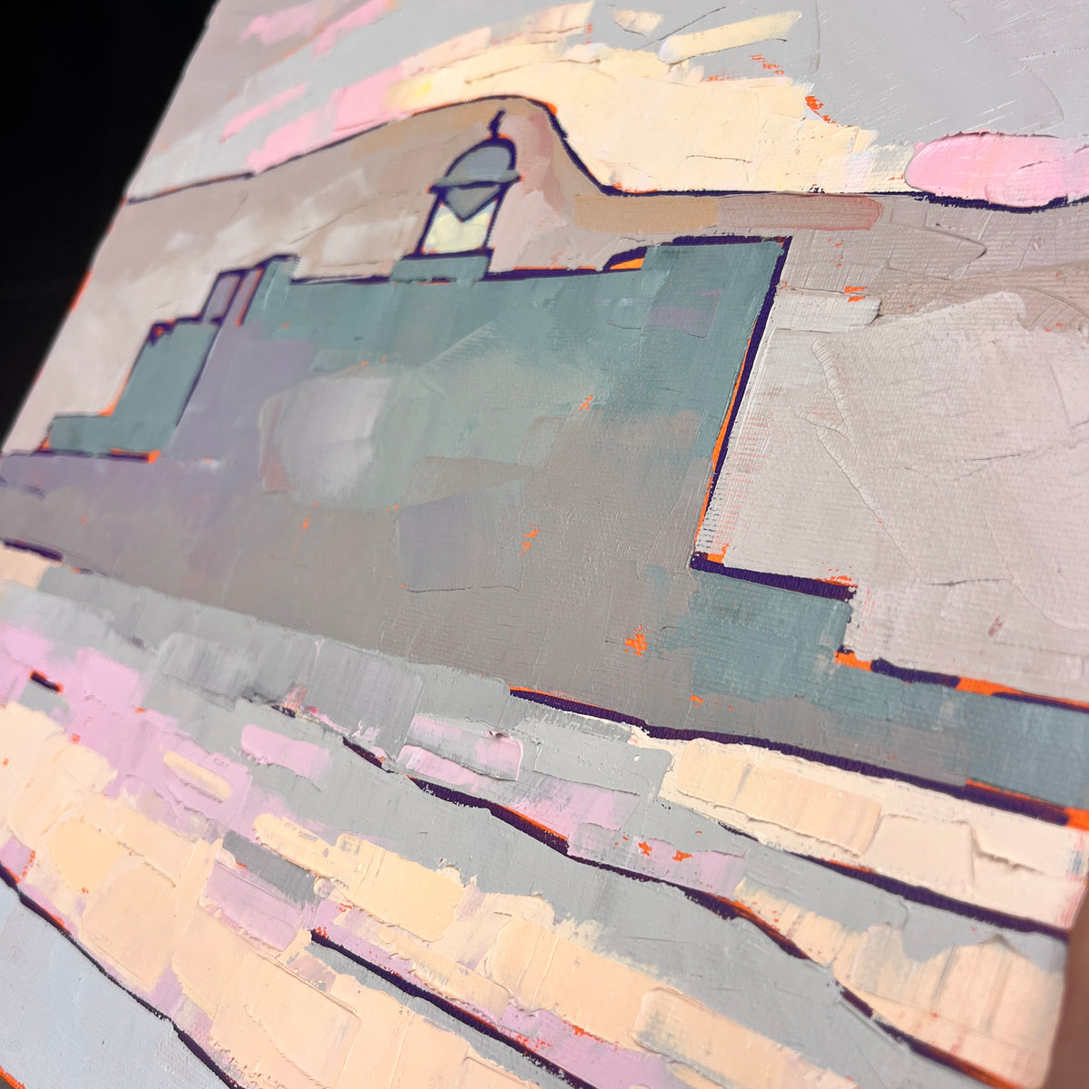 Soft Atlantic Light — pintura original, 40 × 40 cm