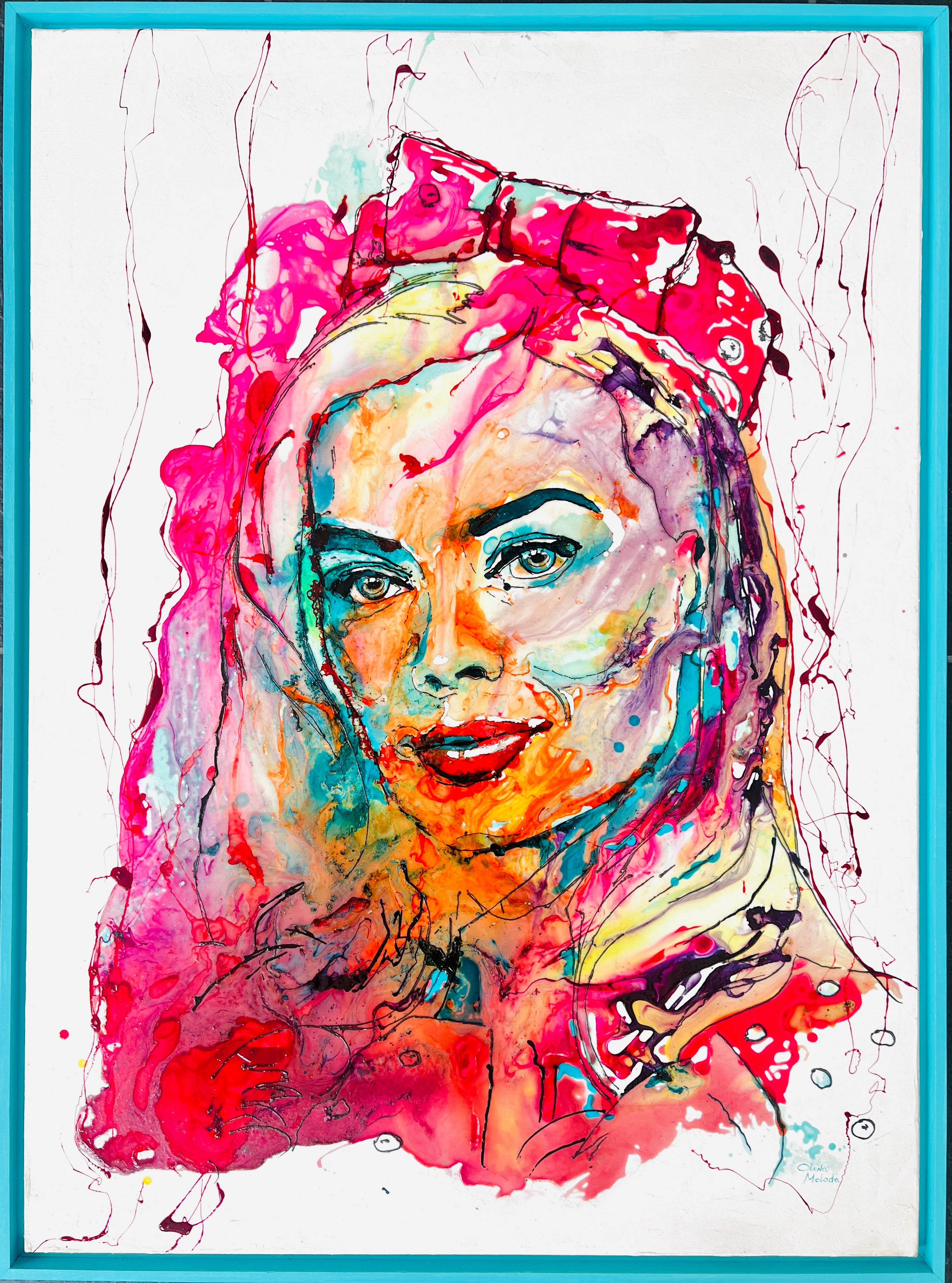 Moltenism, Margot Robbie 2, Barbie, Original painting, 100x73cm