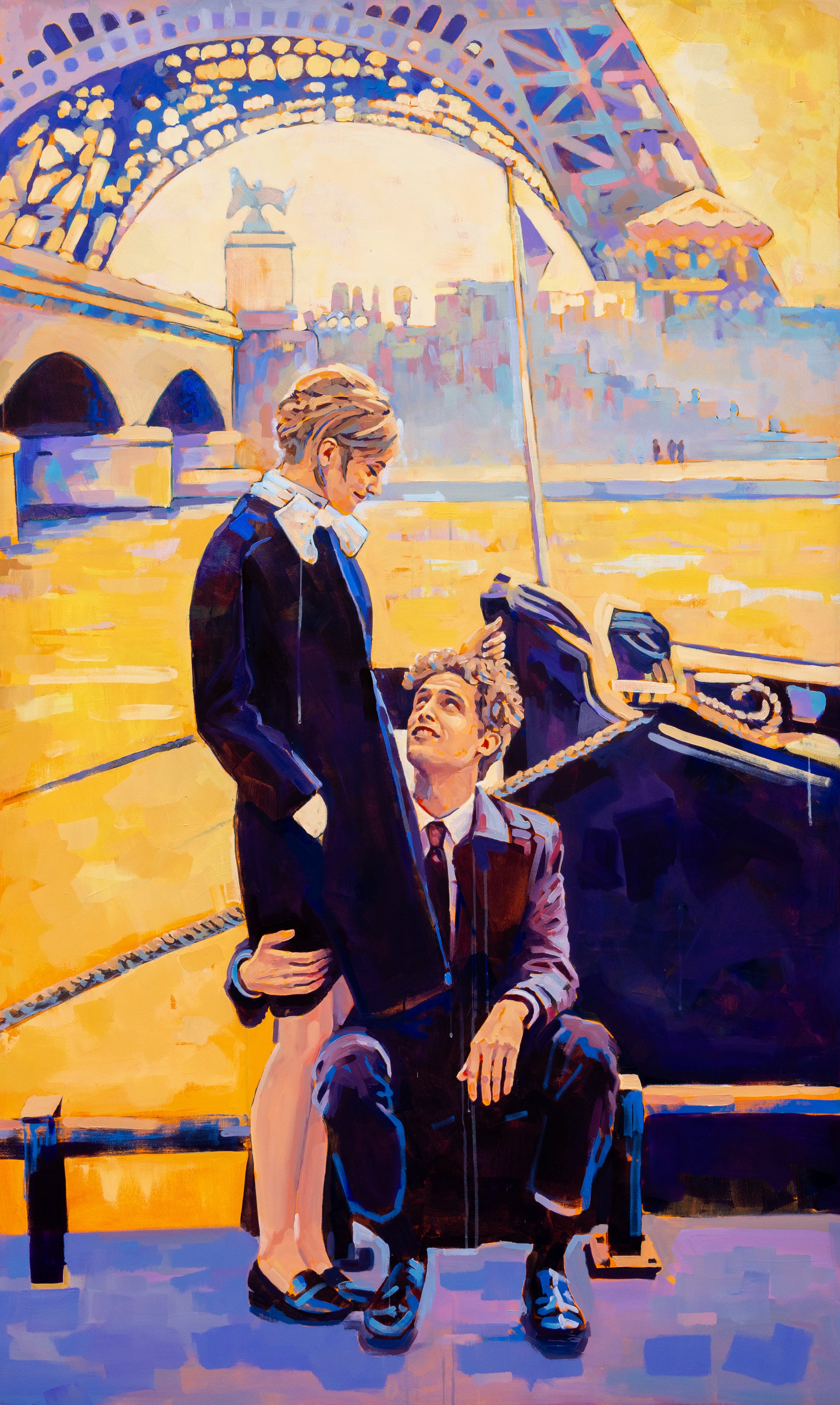"Discovering Love: Paris". Original painting, Oil on canvas, 200x120cm