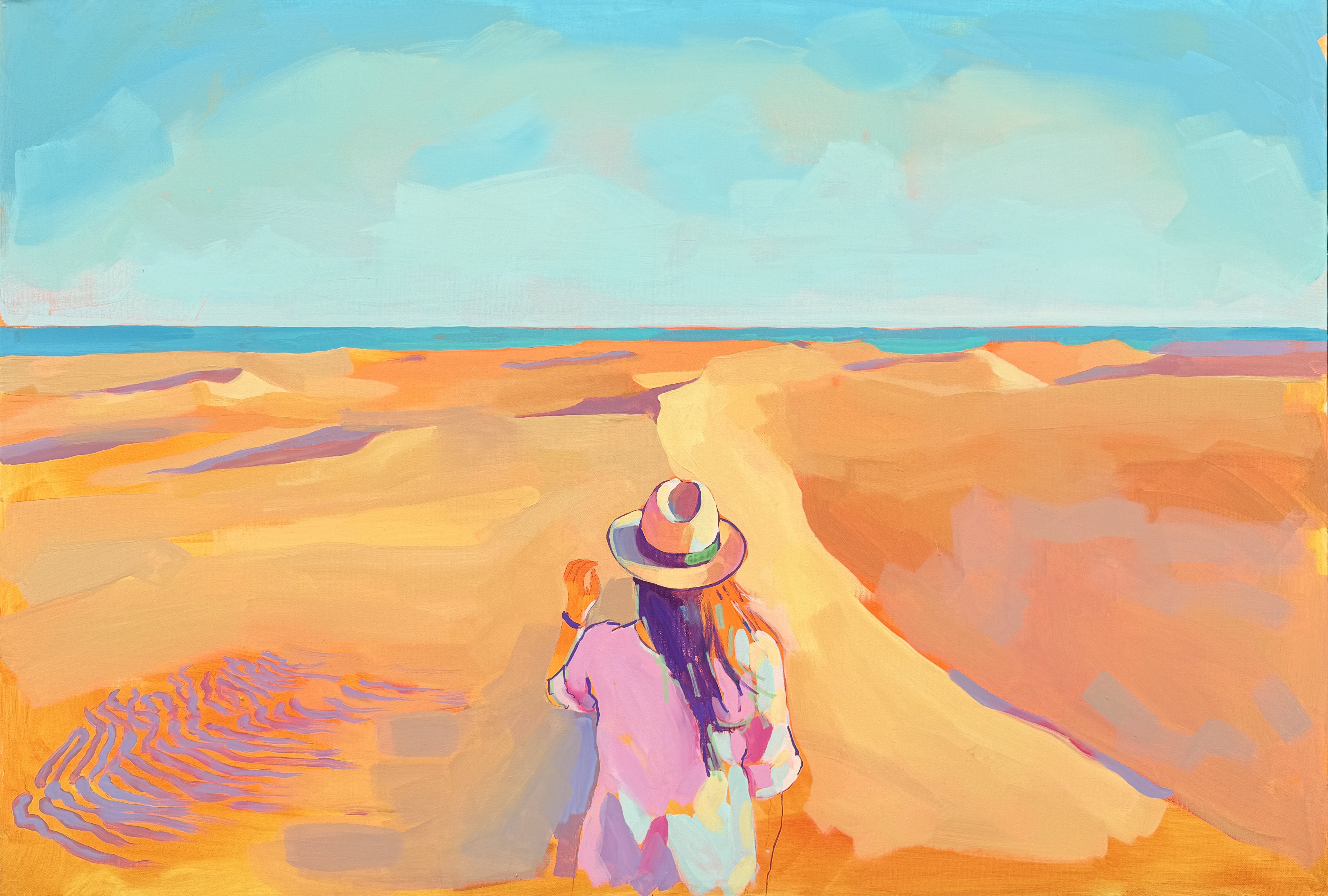 Maspalomas Dunes Art in Gran Canaria | Walter Zakarlo Canary Islands Paintings, 89x130cm