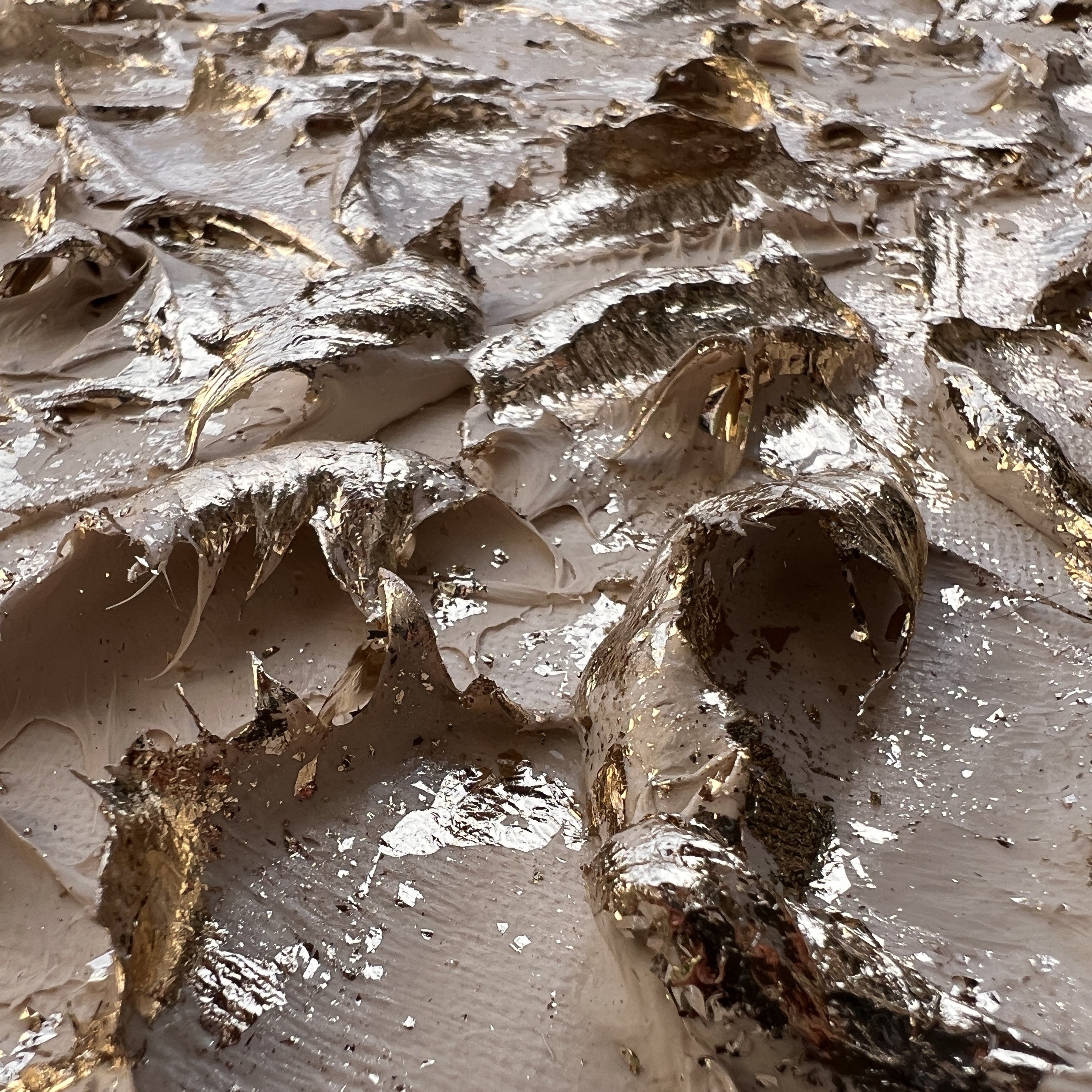 Moltenism, Original painting on Canvas, 90cm, Round, 'Sun-kissed Soirée'