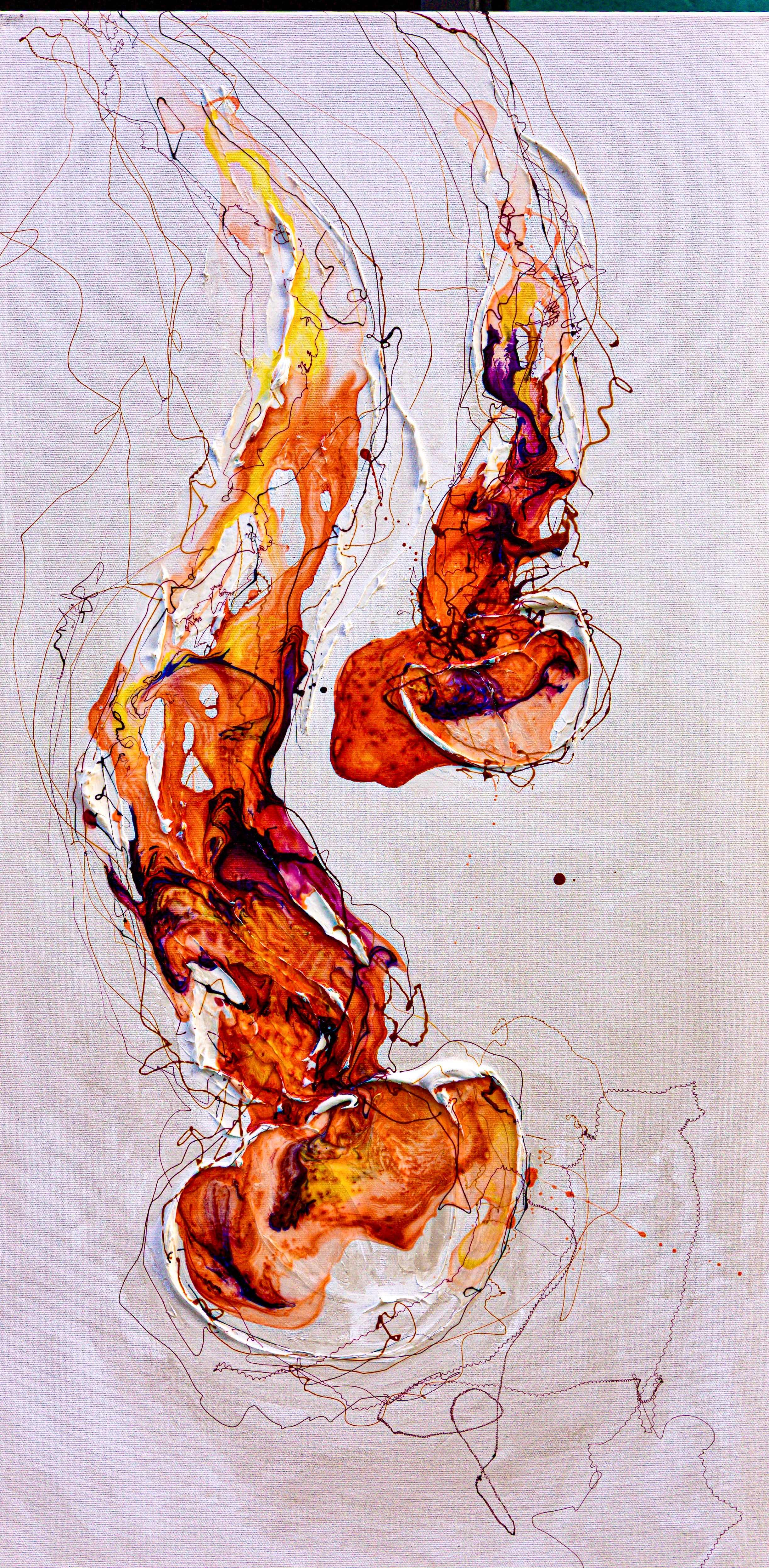 SOLD Moltenism, Original painting on canvas, 50x100cm, MO48, Introverts 2026 series