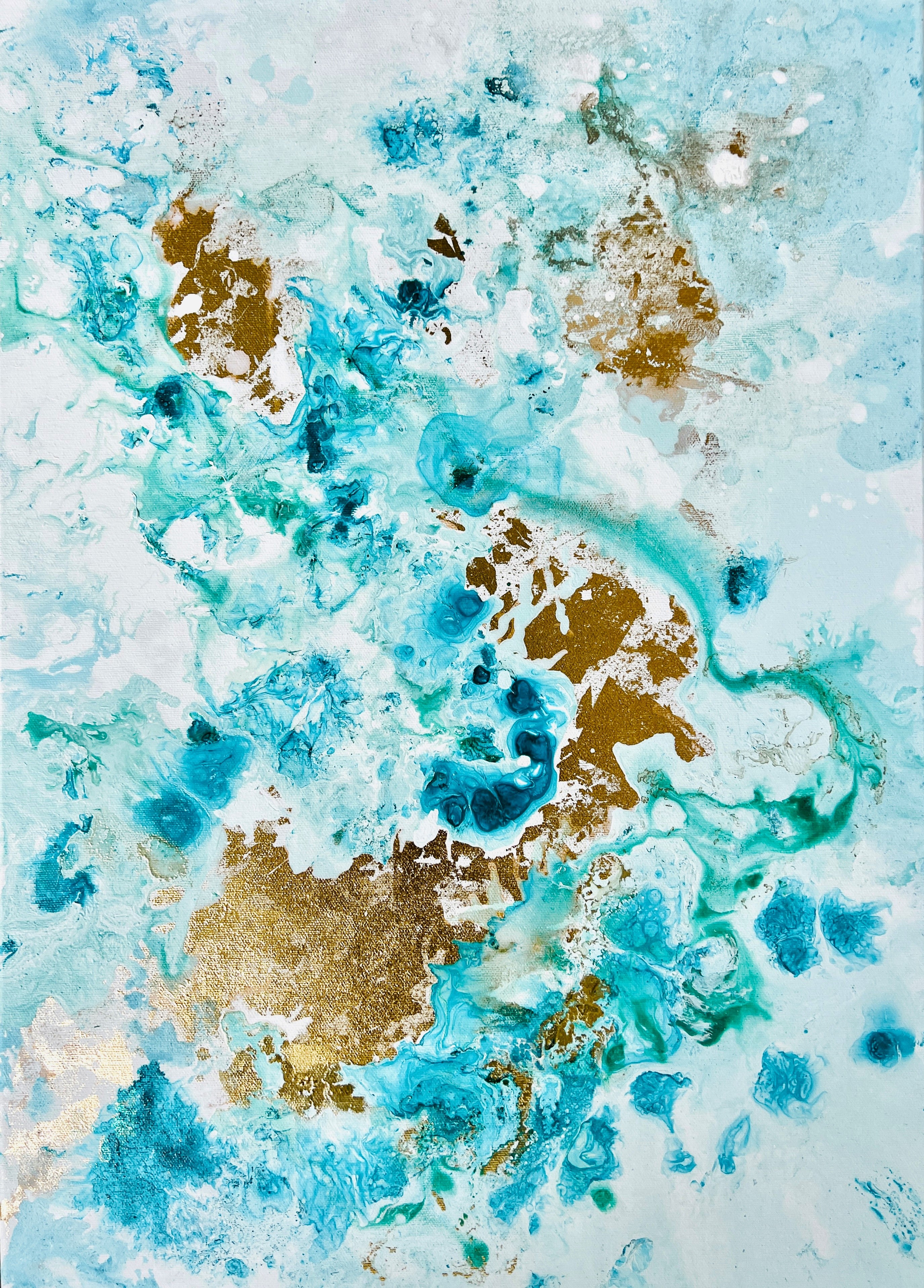 Moltenism, Original painting on Canvas, "Silent Cries of the Ocean 3" series 50х70cm