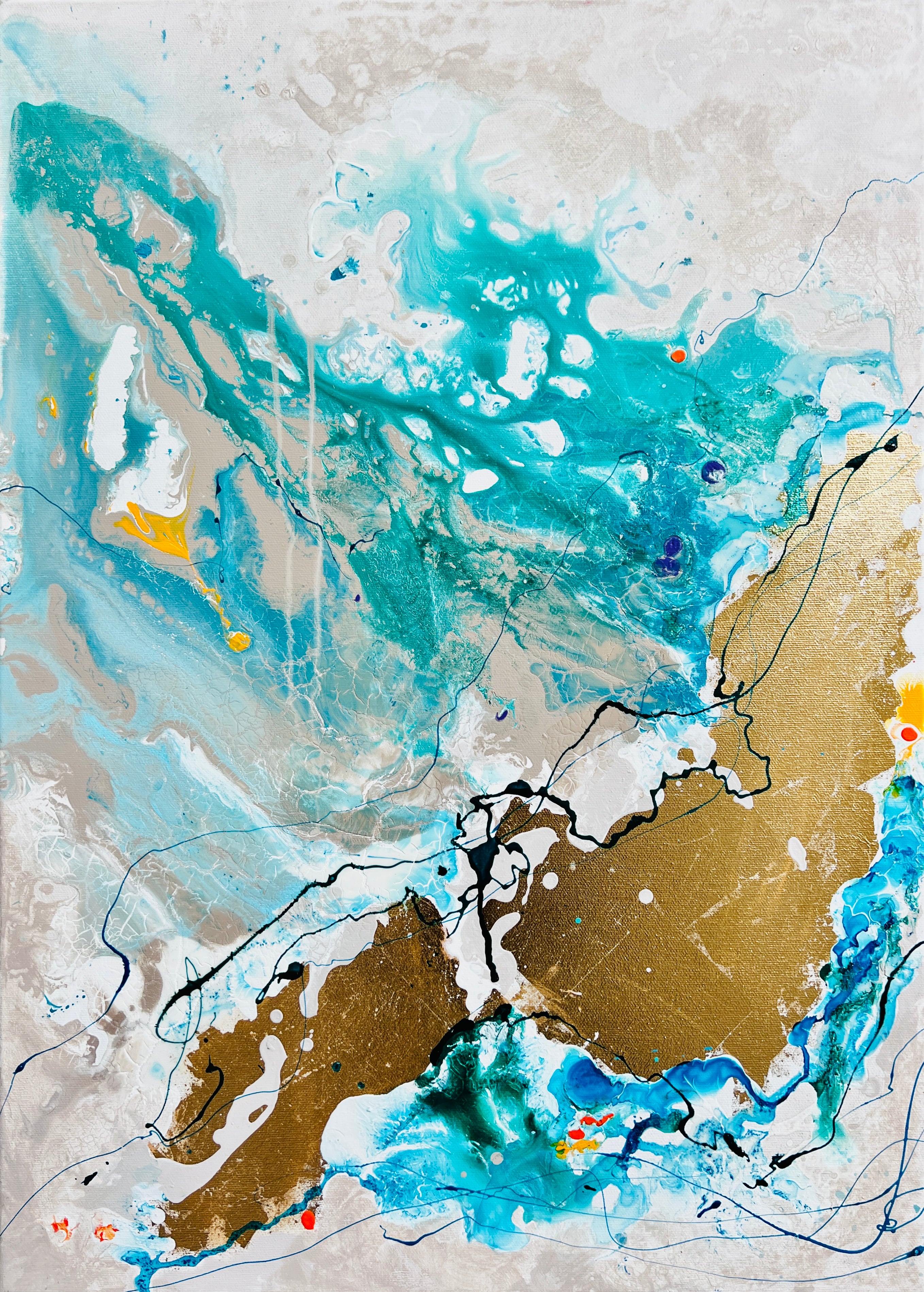 Moltenism, Original painting on Canvas, "Silent Cries of the Ocean 4" series 50х70cm