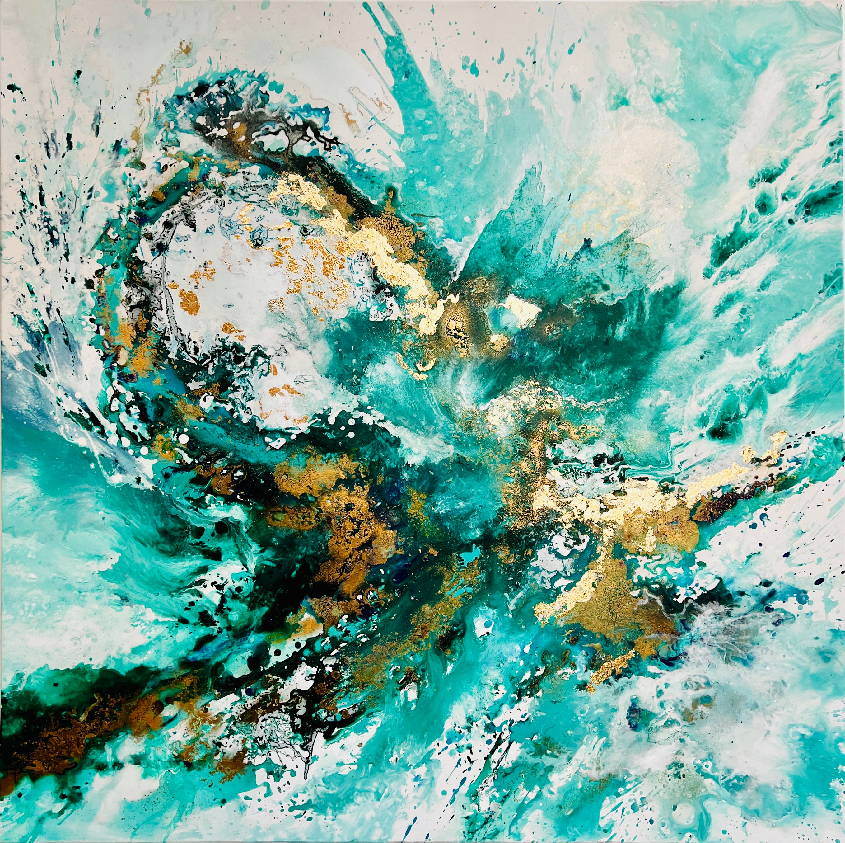 Moltenism, Original painting on Canvas, "Silent Cries of the Ocean 1" series 130х130cm