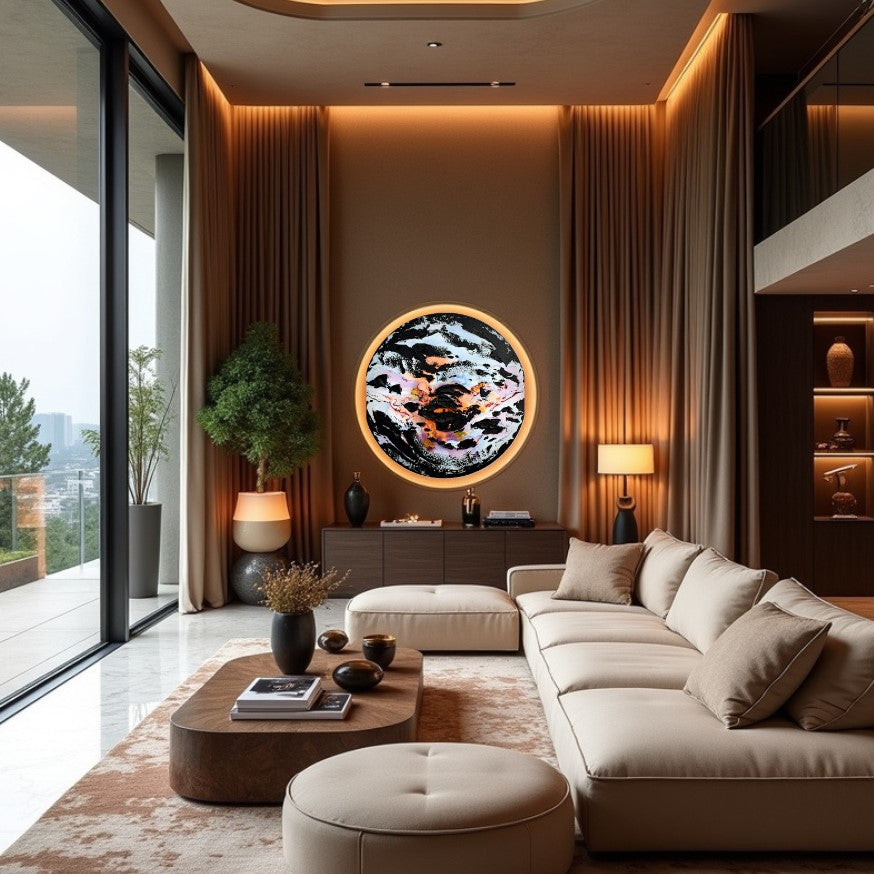 2025 series Moltenism, Original painting on Canvas, 90cm, Round, Soft Impact