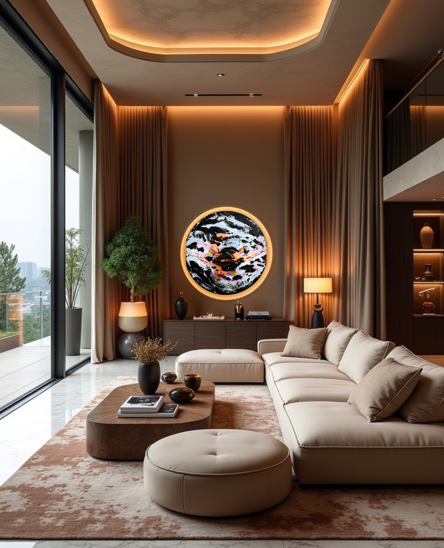 Moltenism, Original painting on canvas, 90x90cm, Round, MO23