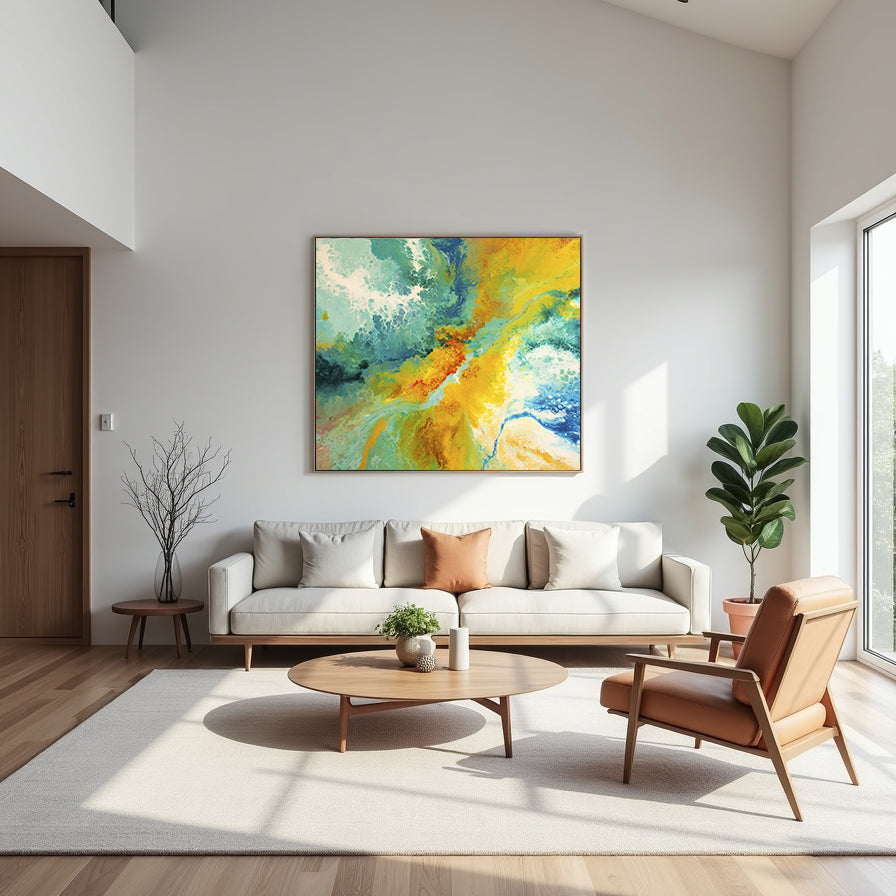 Original painting on Canvas, "Silent Cries of the Ocean" series 70х80cm LV2