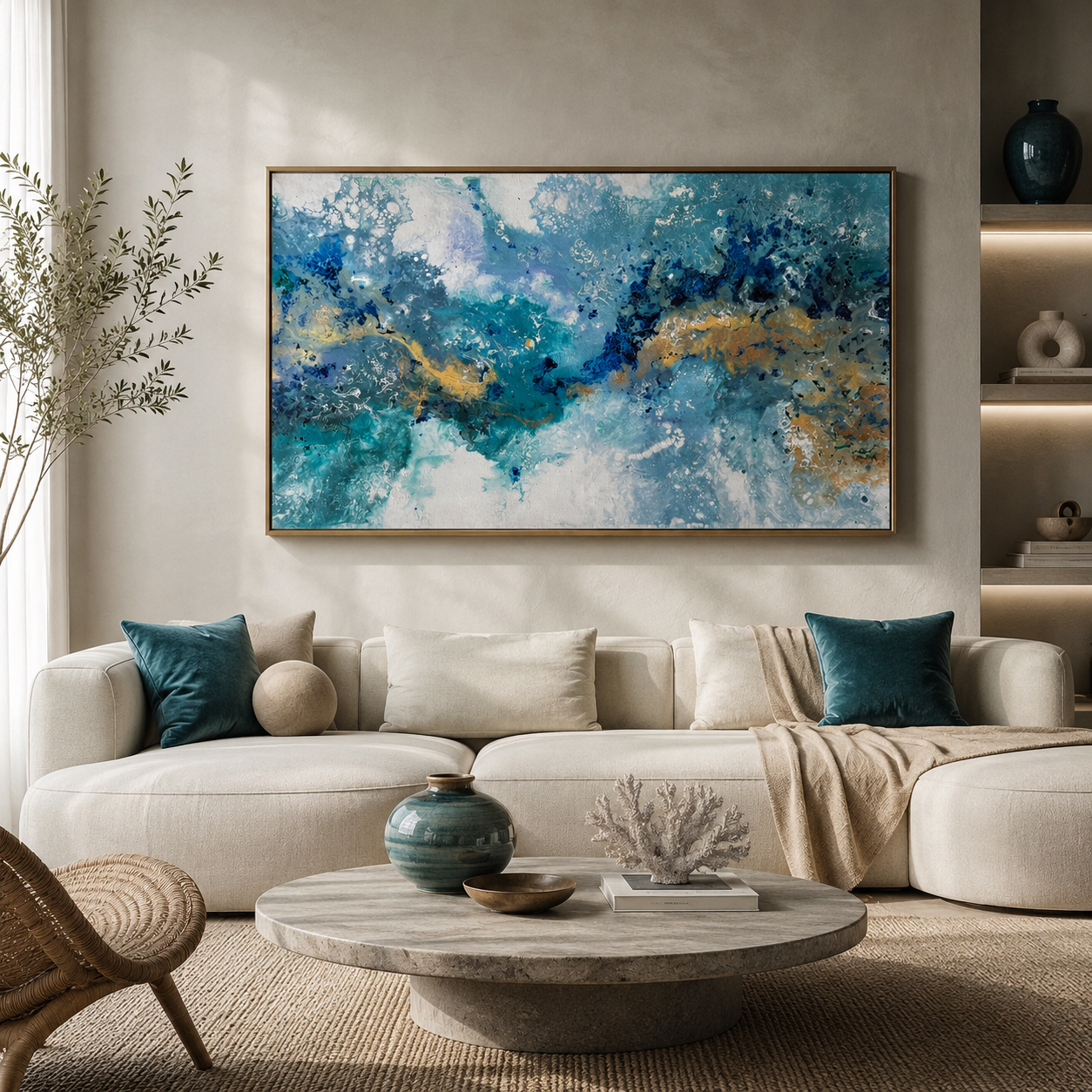 Contemporary Wall Art Painting, "Silent Cries of the Ocean" series 70х120cm LV3