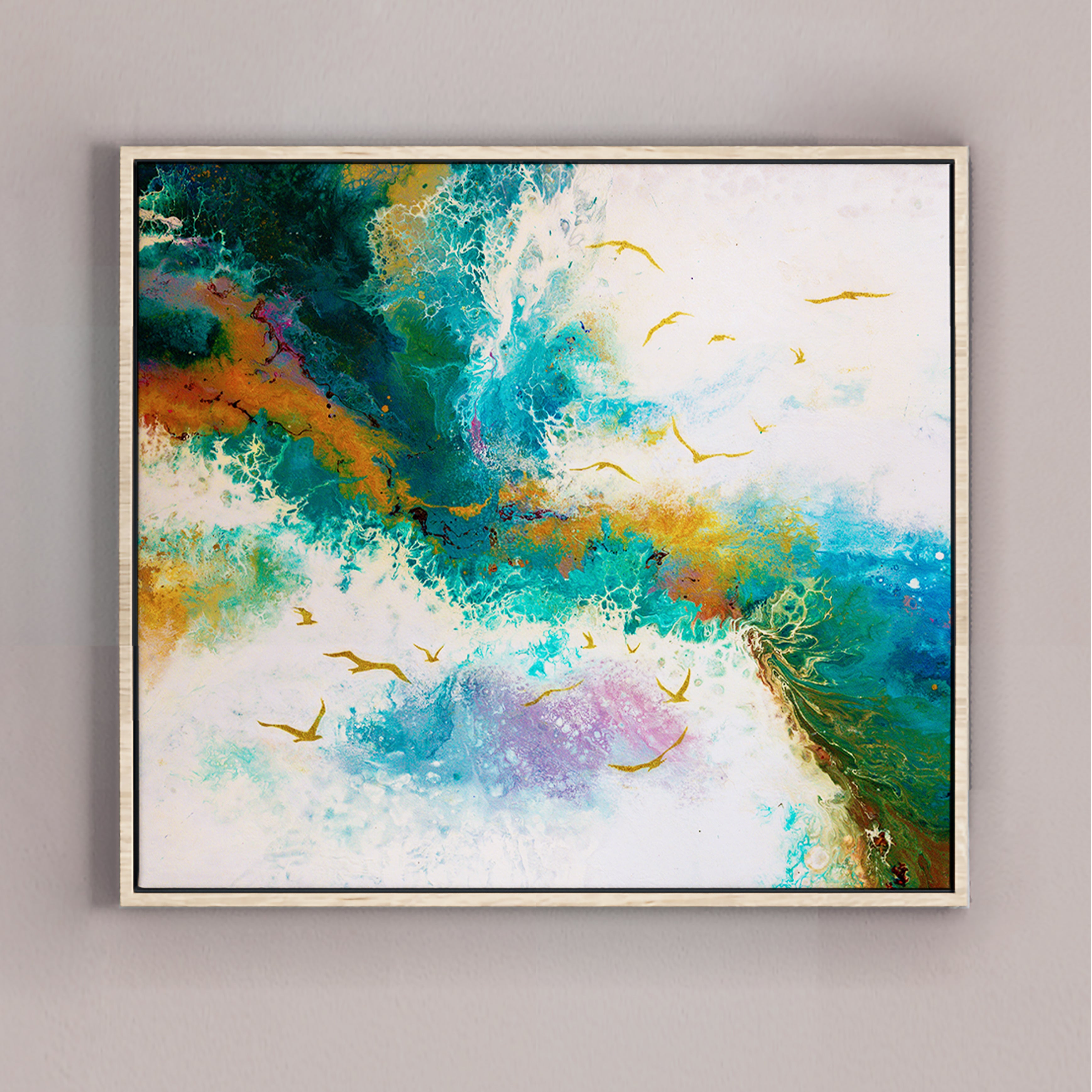 Original painting on Canvas, "Silent Cries of the Ocean" series 80х90cm LV6