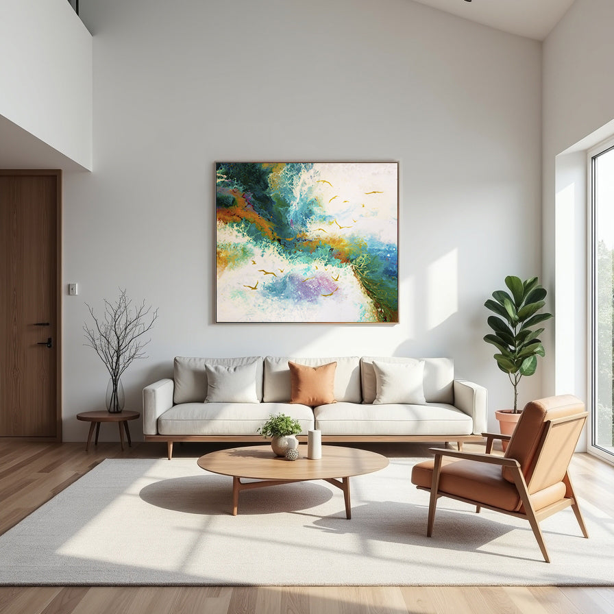 Original painting on Canvas, "Silent Cries of the Ocean" series 80х90cm LV6