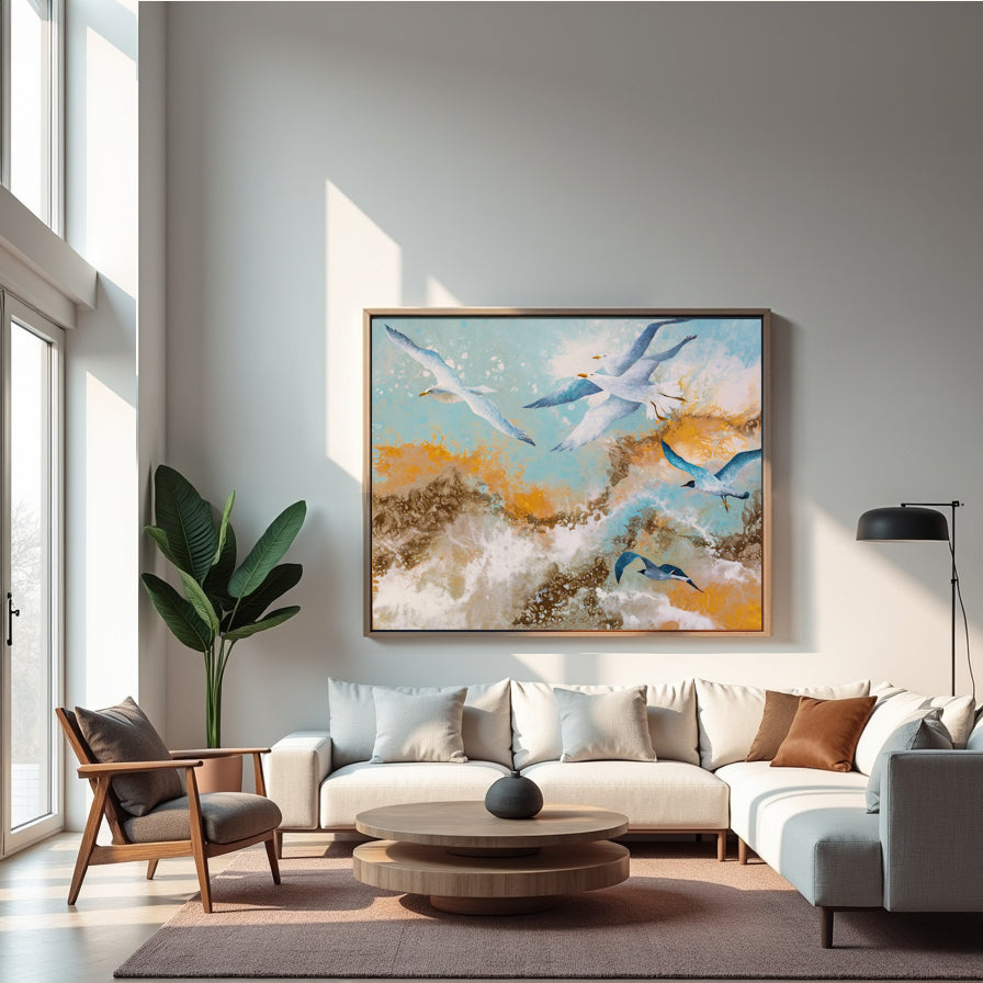 Original painting on Canvas, "Silent Cries of the Ocean" series 80х100cm LV7