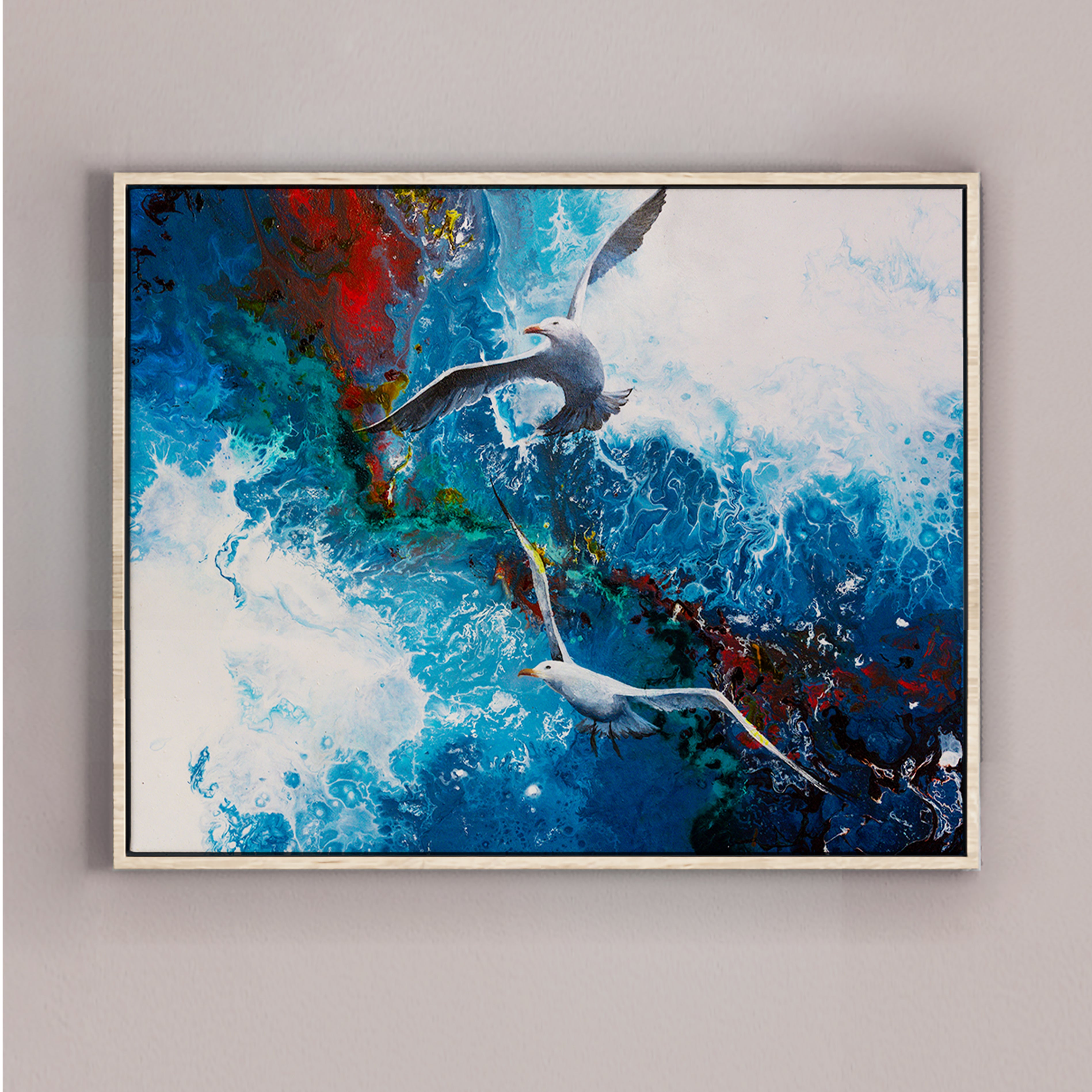 Original painting on Canvas, "Silent Cries of the Ocean" series 80х100cm LV8