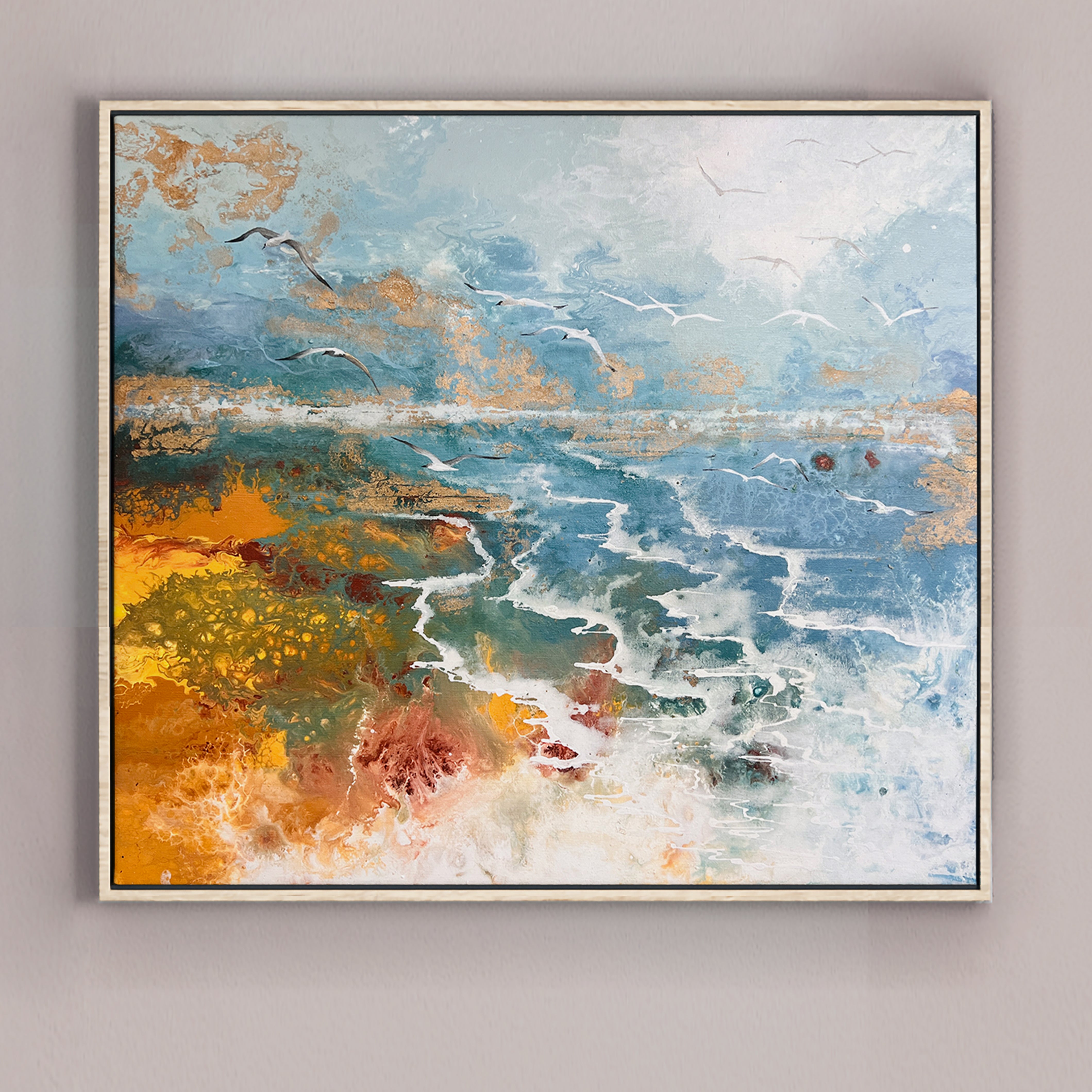 Original painting on Canvas, "Silent Cries of the Ocean" series 80х90cm LV9