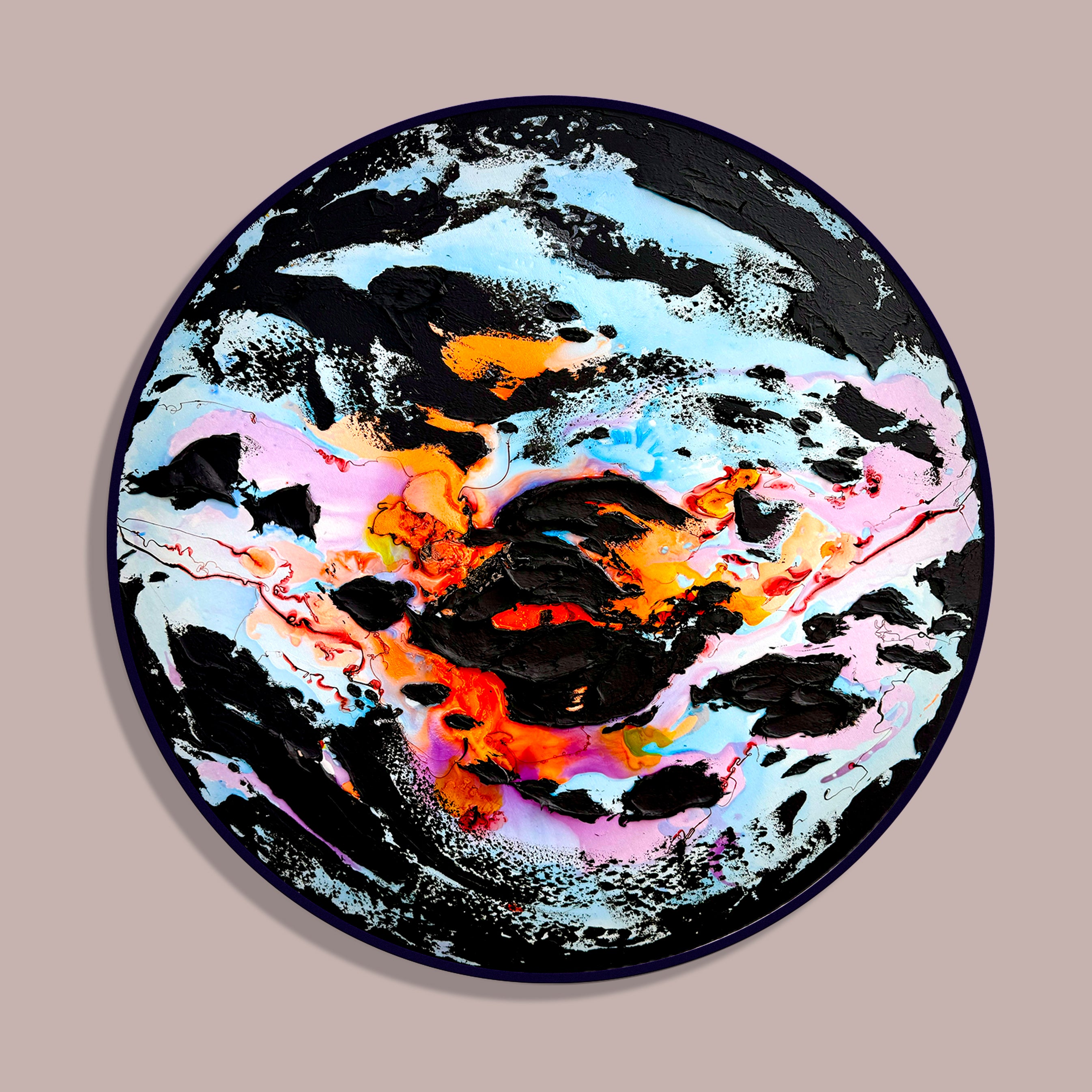 Moltenism, Original painting on canvas, 90x90cm, Round, MO23