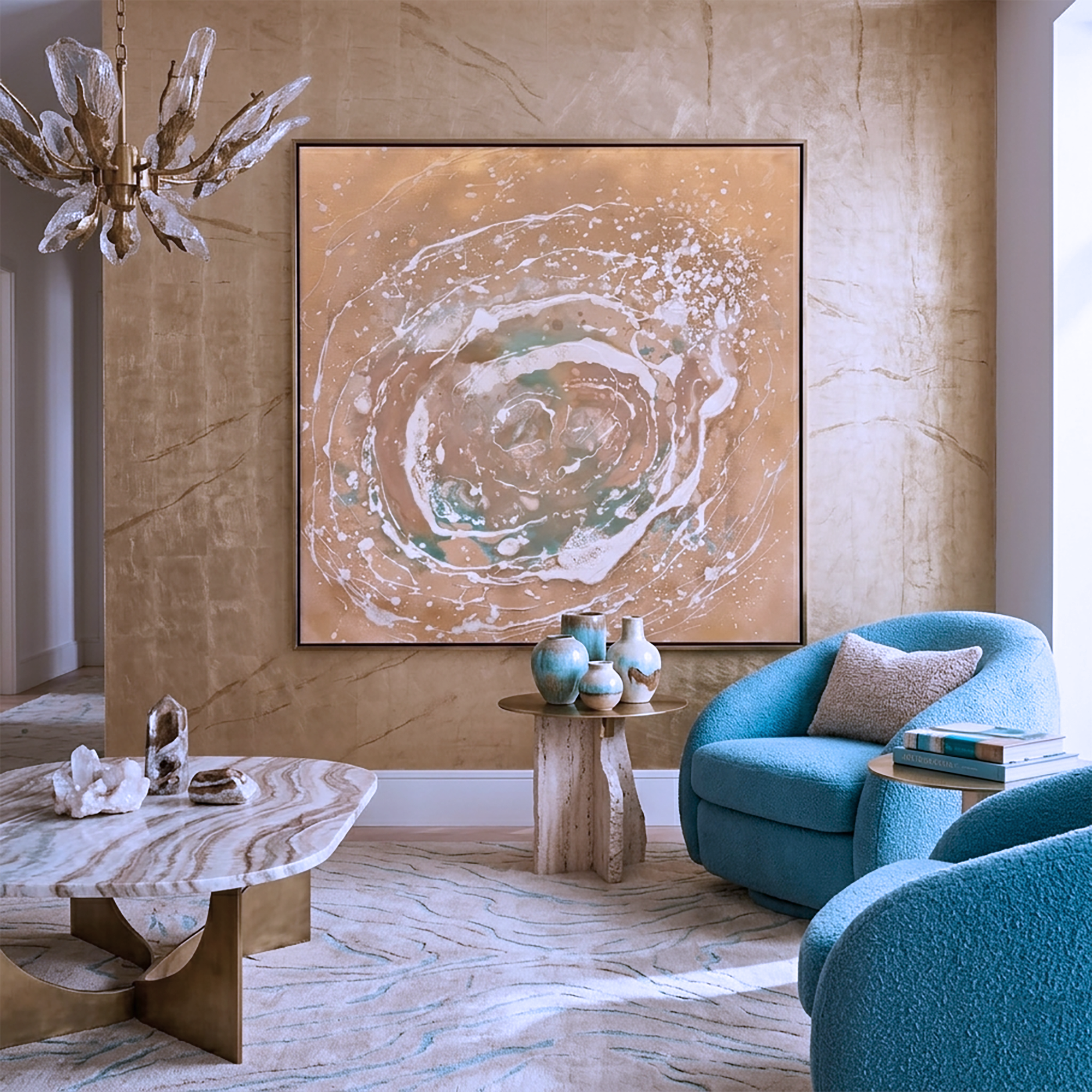 Contemporary Big Abstract Artwork, 100x100cm, MO62