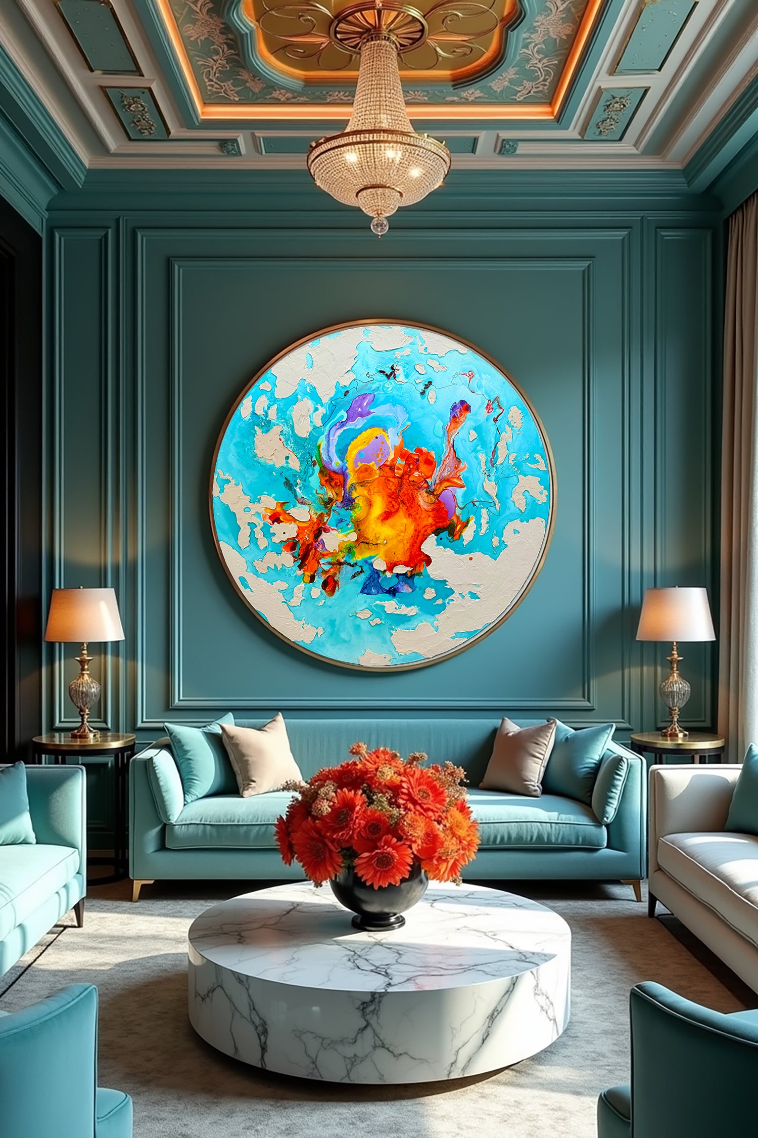 Moltenism, Original painting on canvas, 90x90cm, Round, MO25