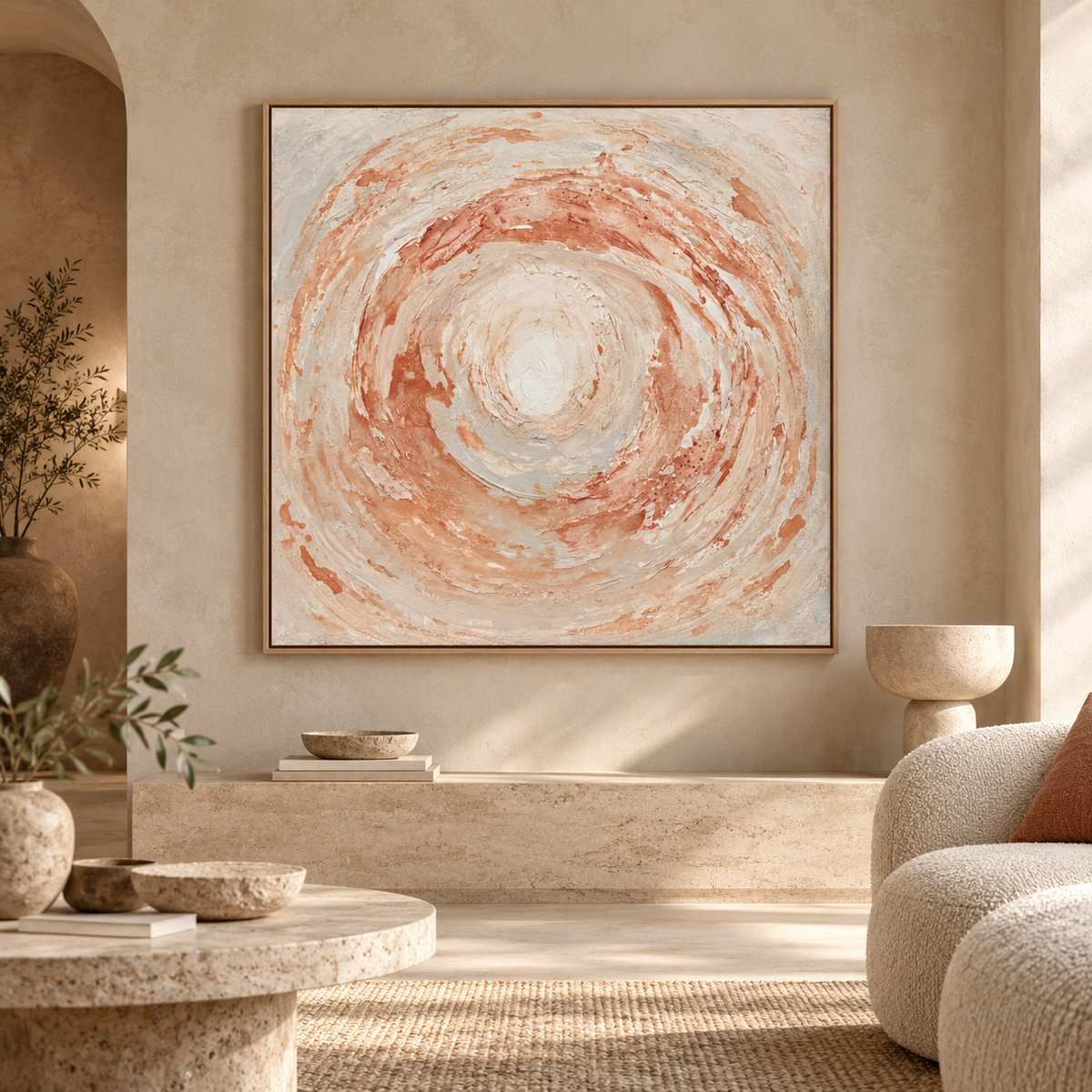 Sienna Orbit I – Moltenism Painting, 100x100cm