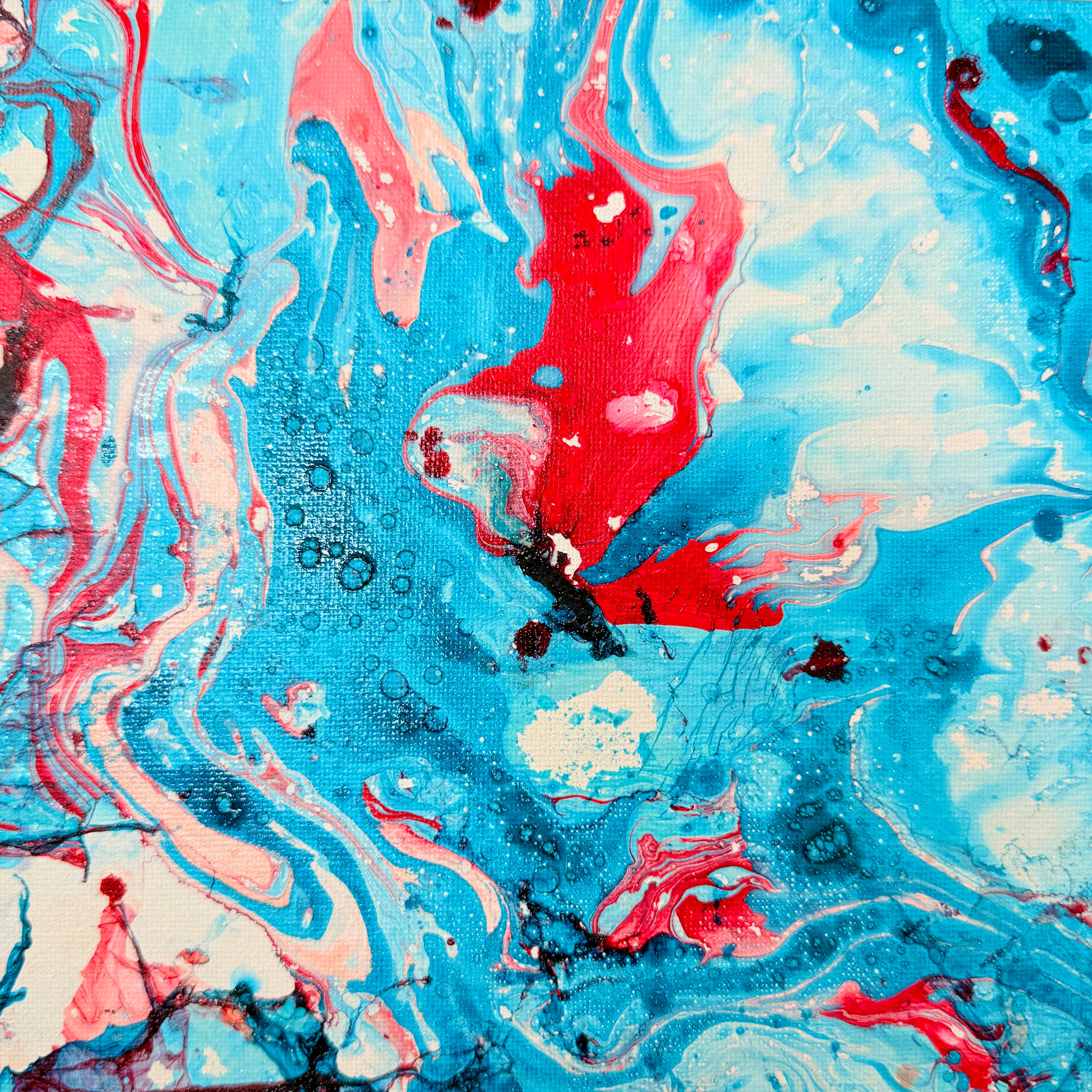 Liquid glass, Original painting on canvas, 20x20cm, Sea VI19