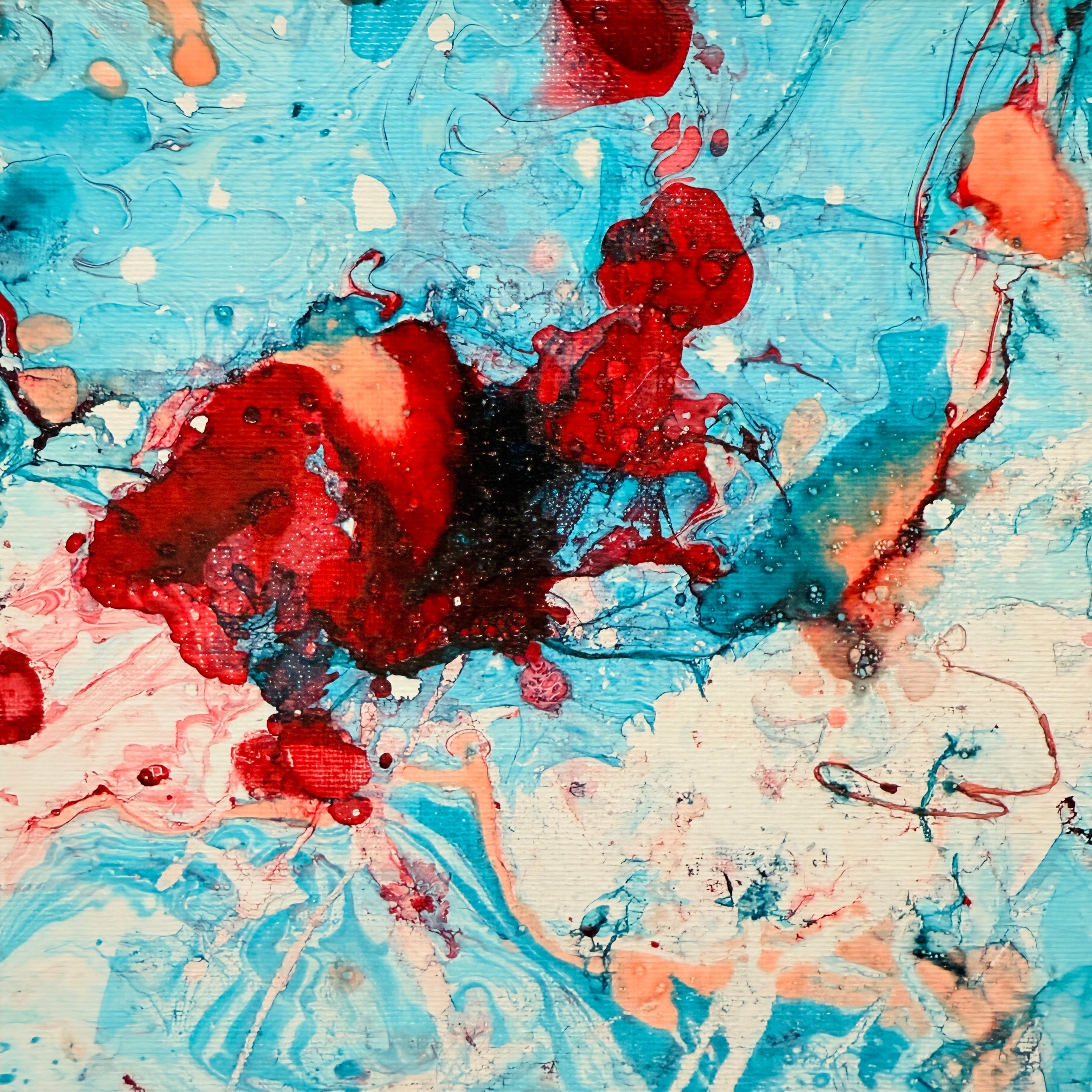 Liquid glass, Original painting on canvas, 20x20cm, Sea VI20