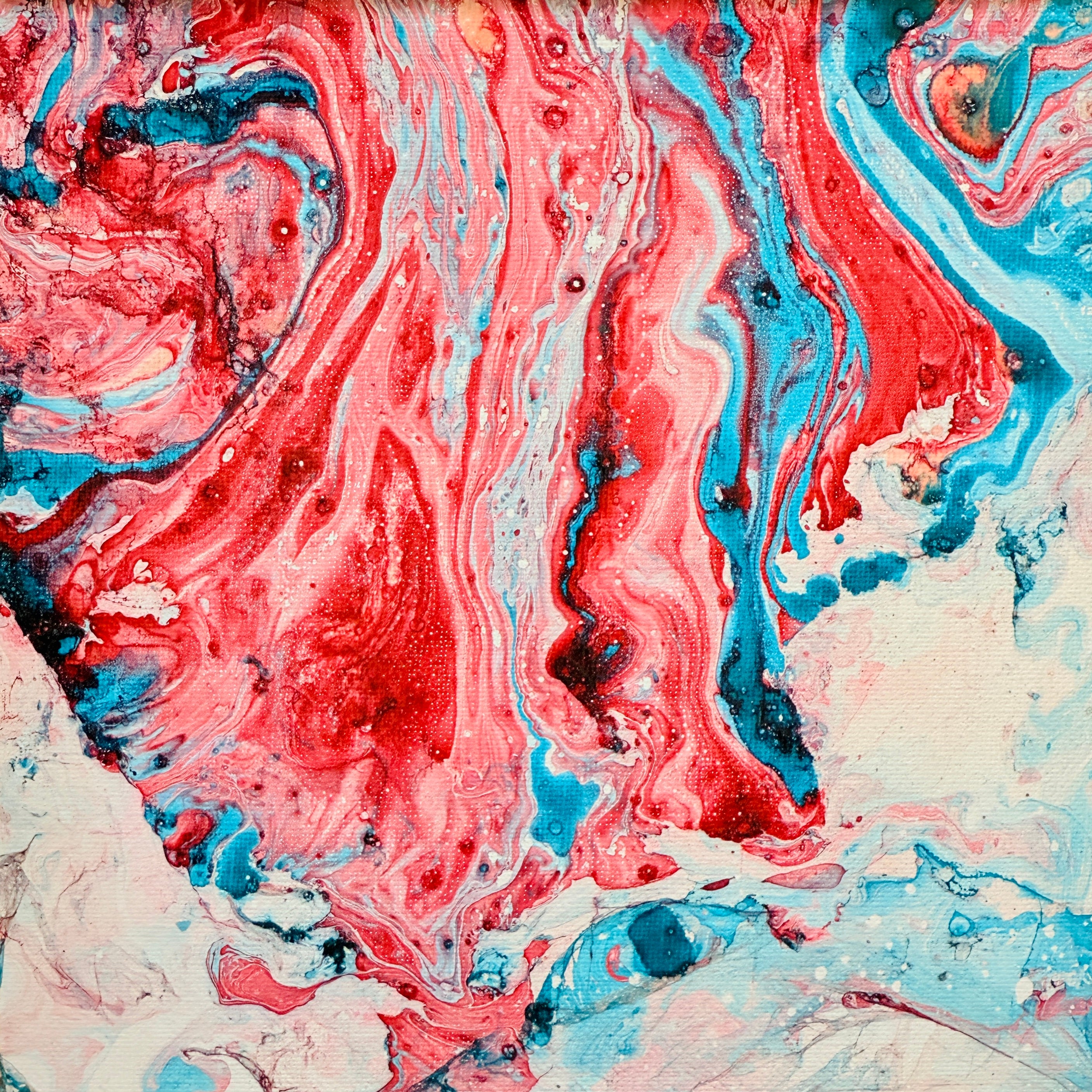 Liquid glass, Original painting on canvas, 20x20cm, Sea VI22