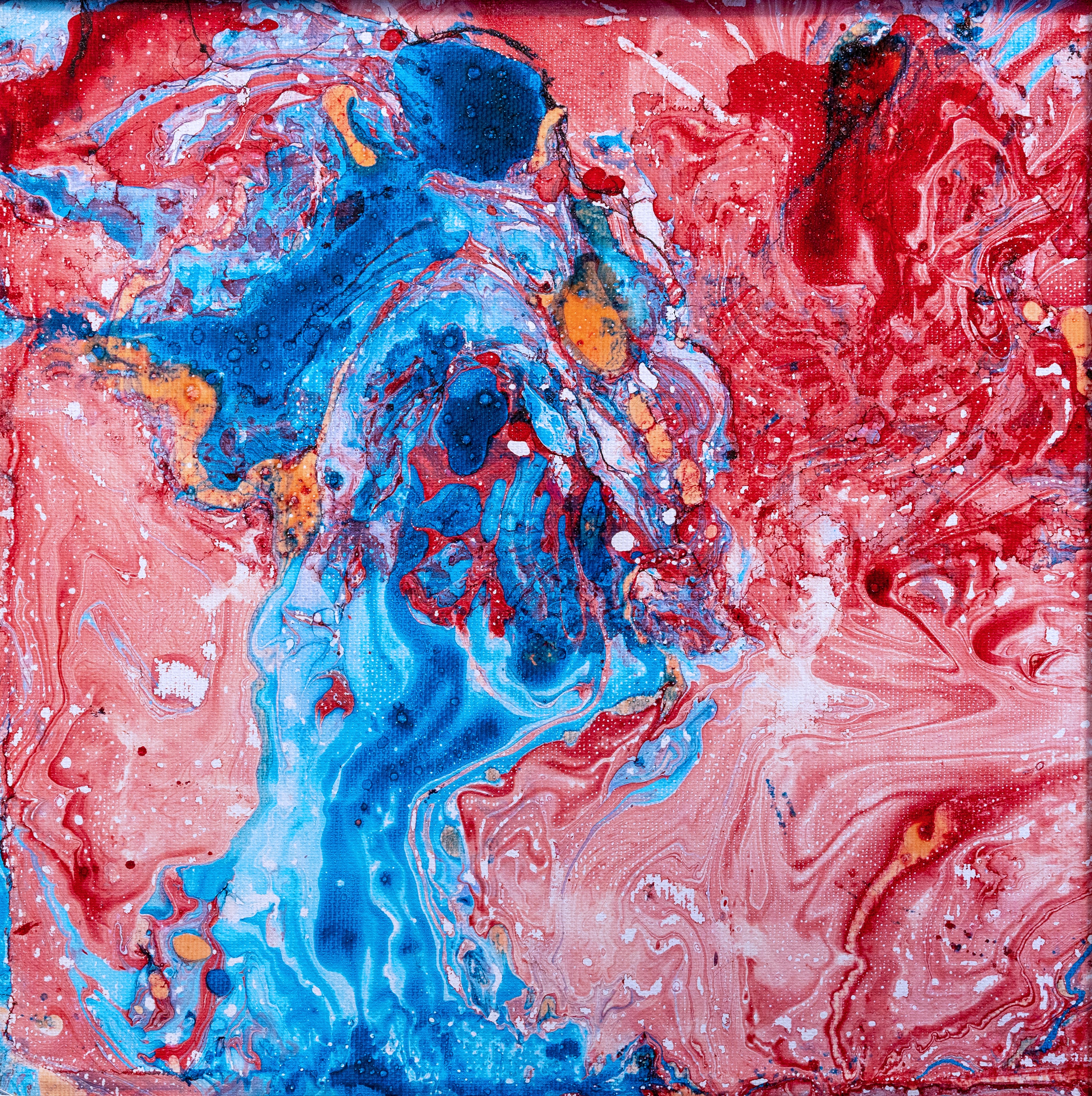 Liquid glass, Original painting on canvas, 30x30cm, Sea VI28