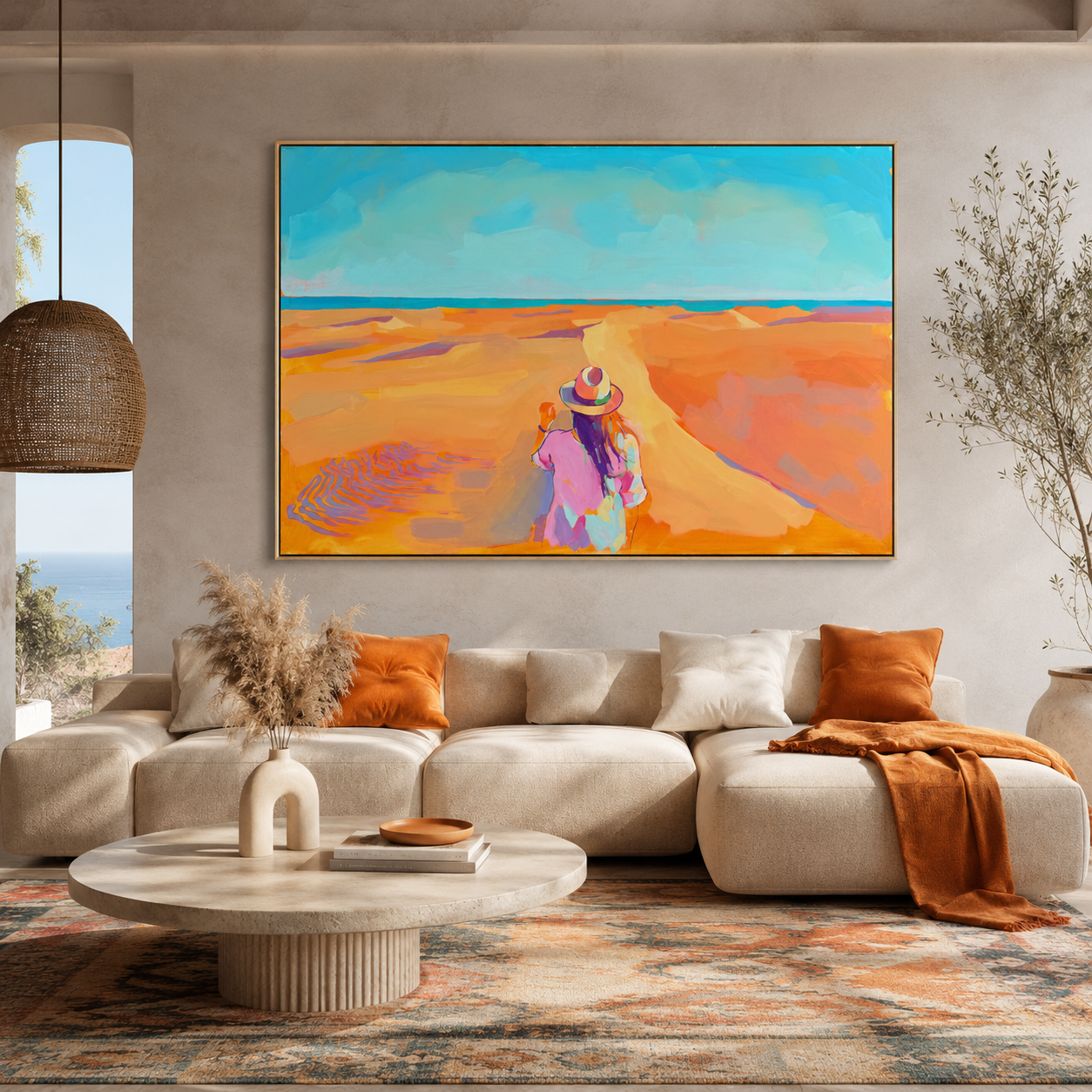 Maspalomas Dunes Art in Gran Canaria | Walter Zakarlo Canary Islands Paintings, 89x130cm